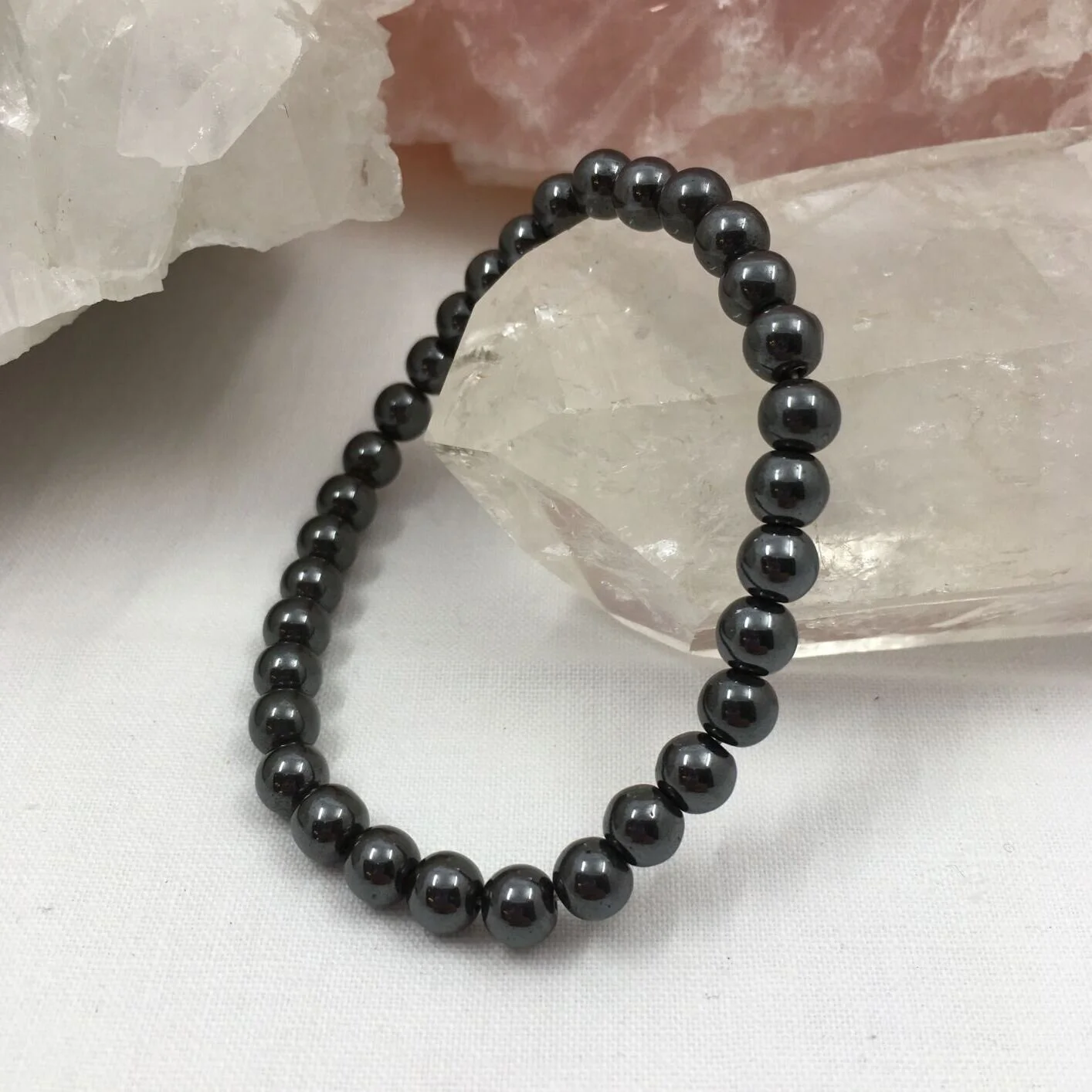 Hematite Bead Bracelet 6mm