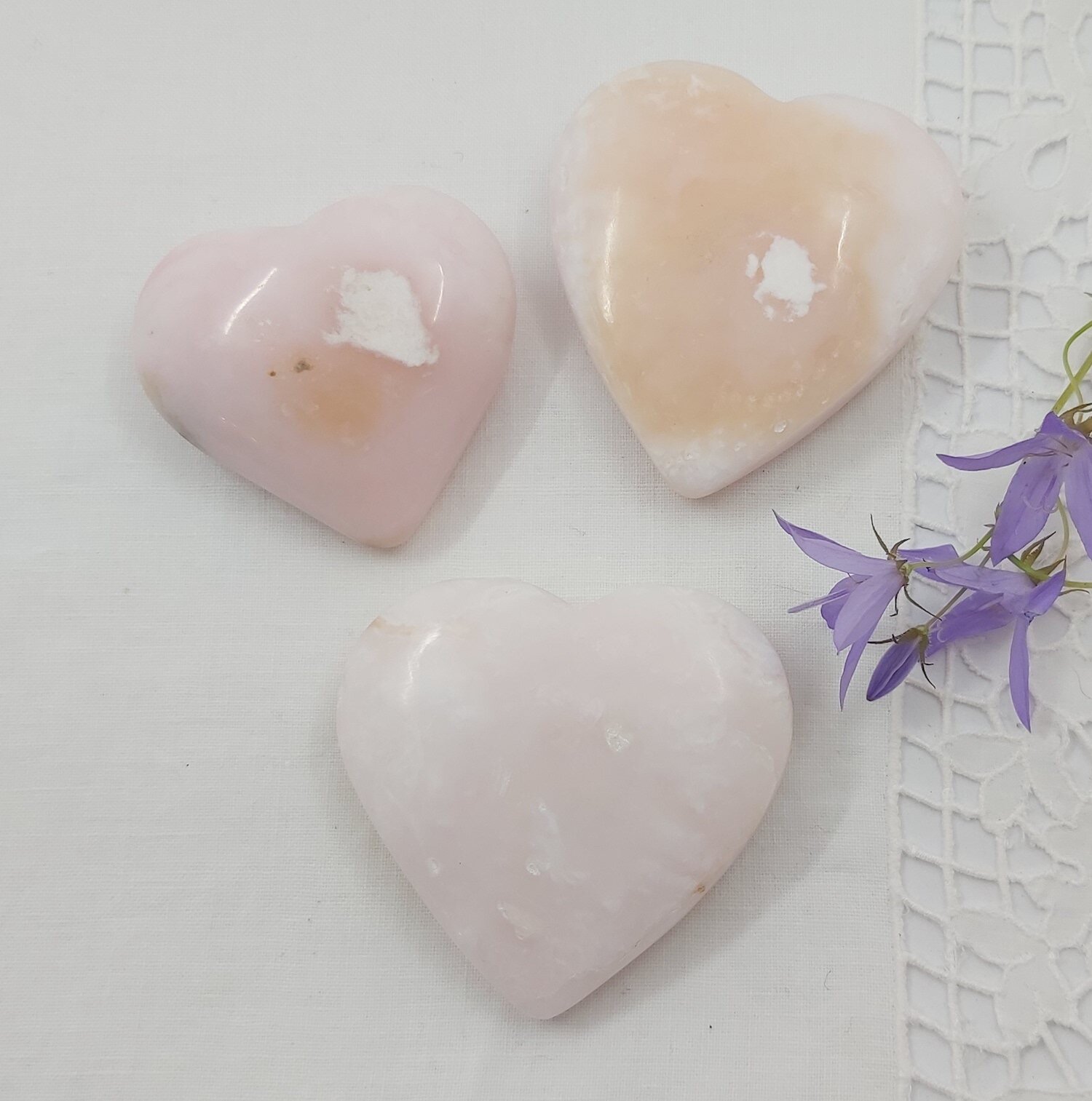 Rose Opal hearts