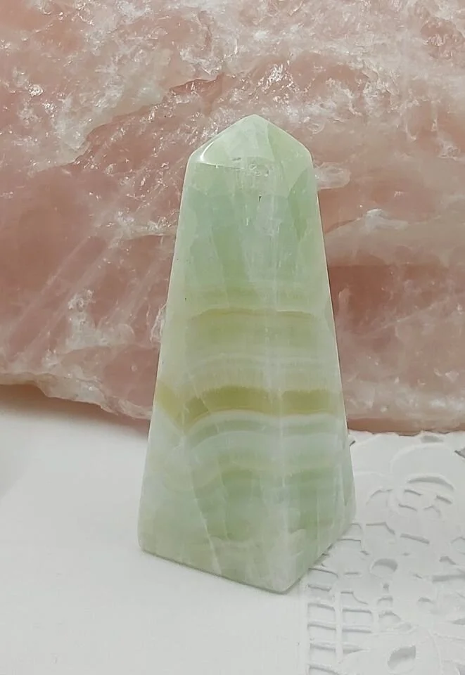 Green/Pistachio Calcite Obelisk *