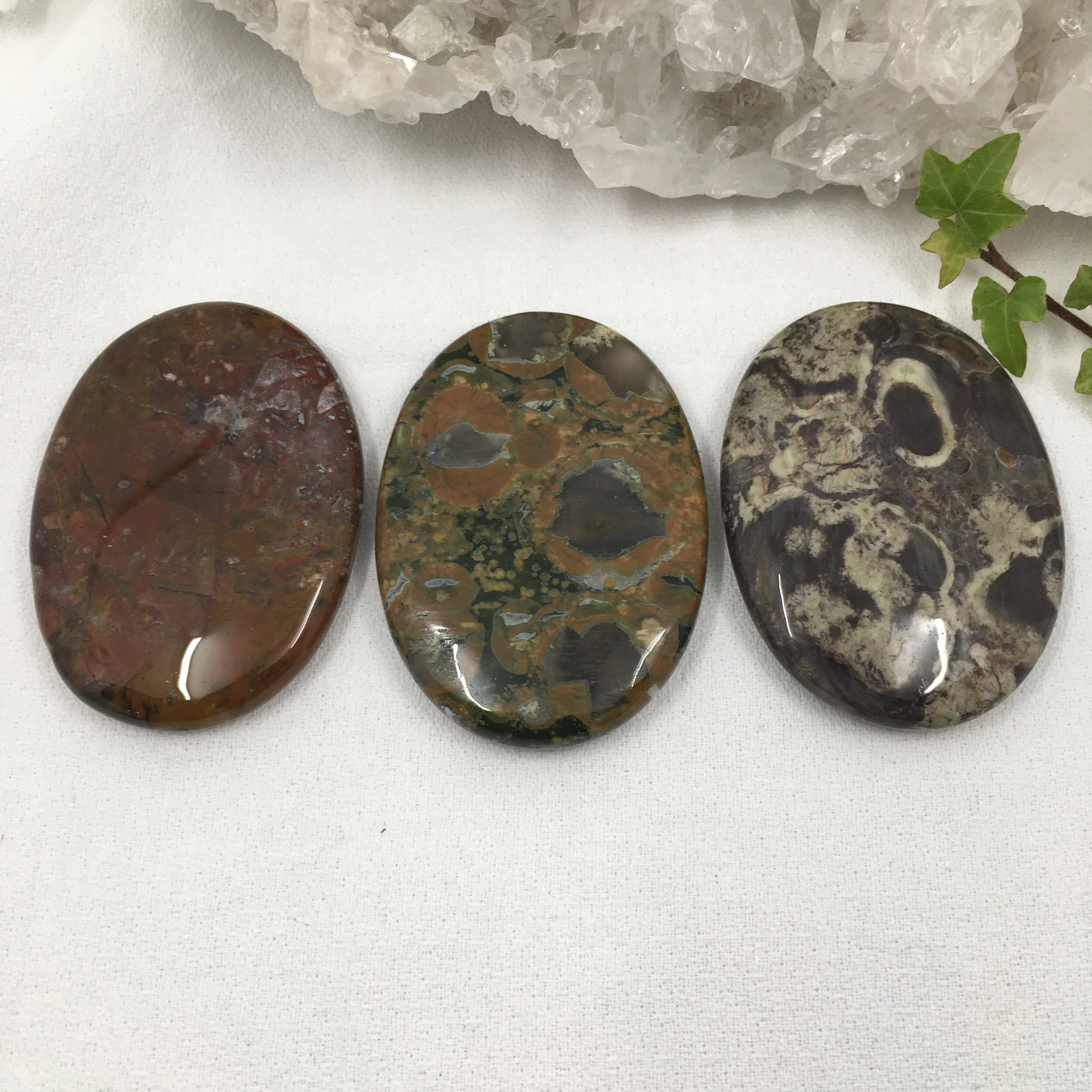 Rhyolite / Rainforest Jasper Palmstone 1 - 3