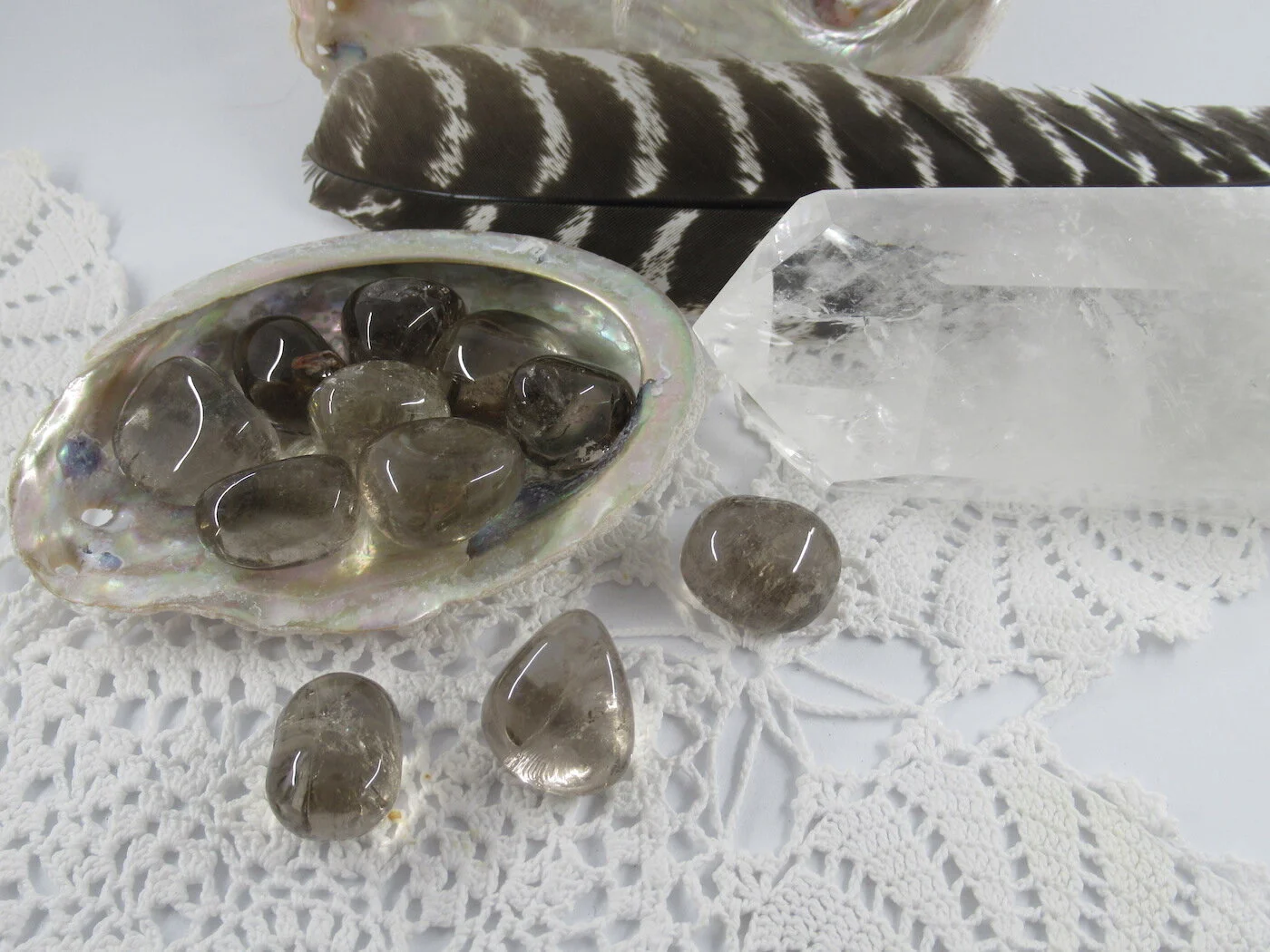 Smoky Quartz Tumblestones - Super Clear