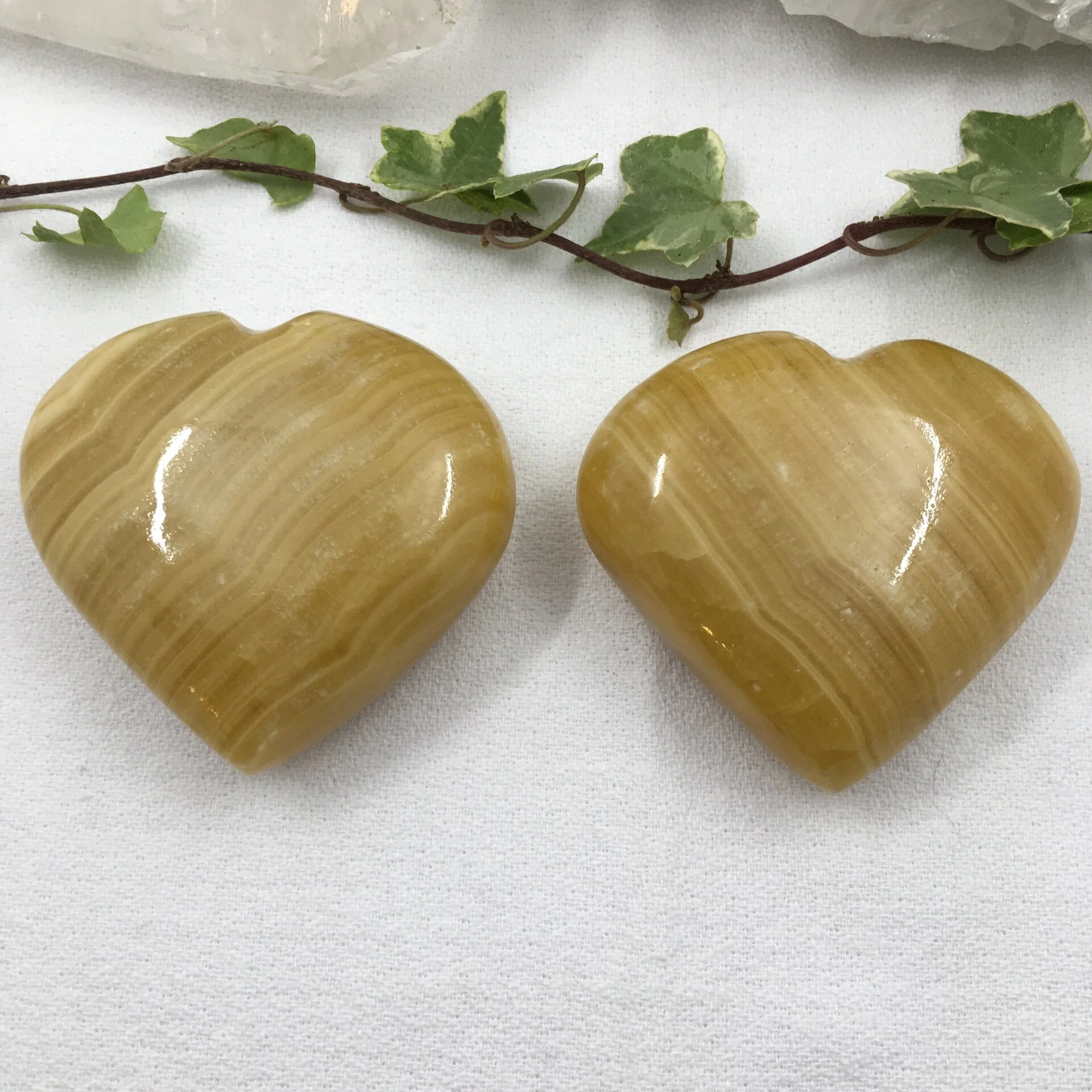 'Toffee' Calcite Heart 60mm