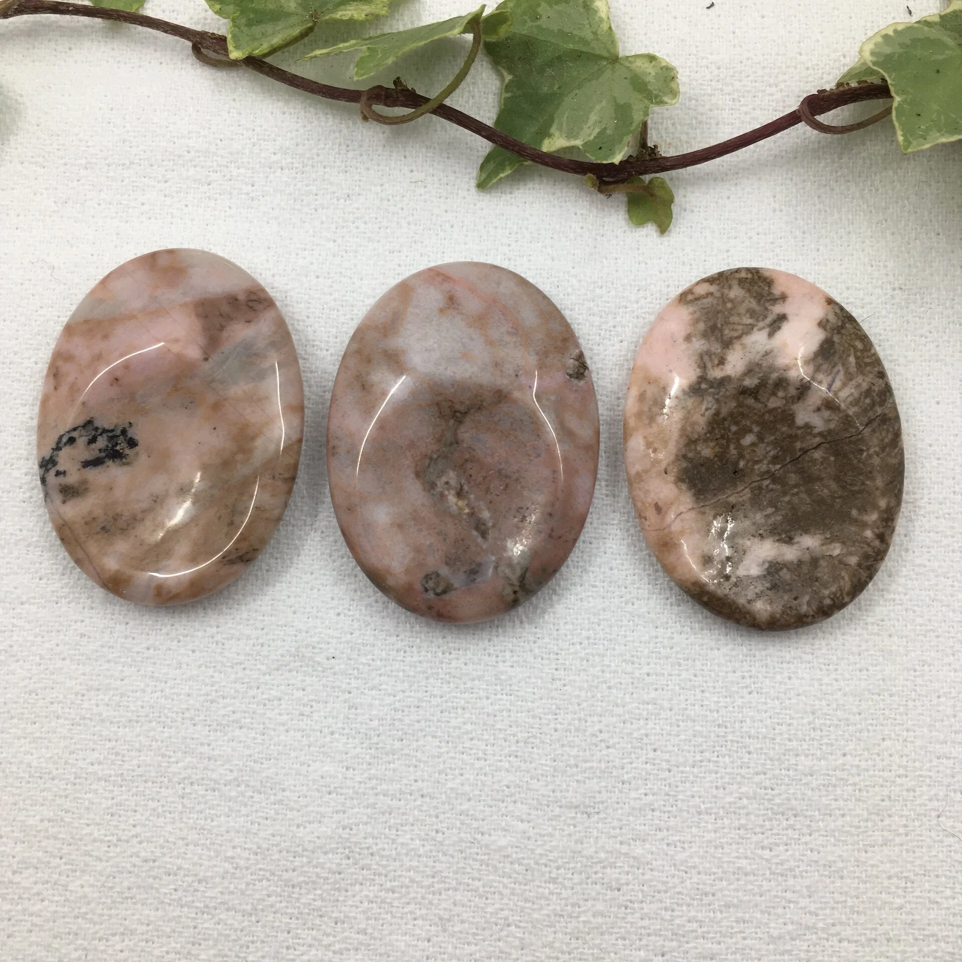 Rhodonite Thumbstones 7 to 9