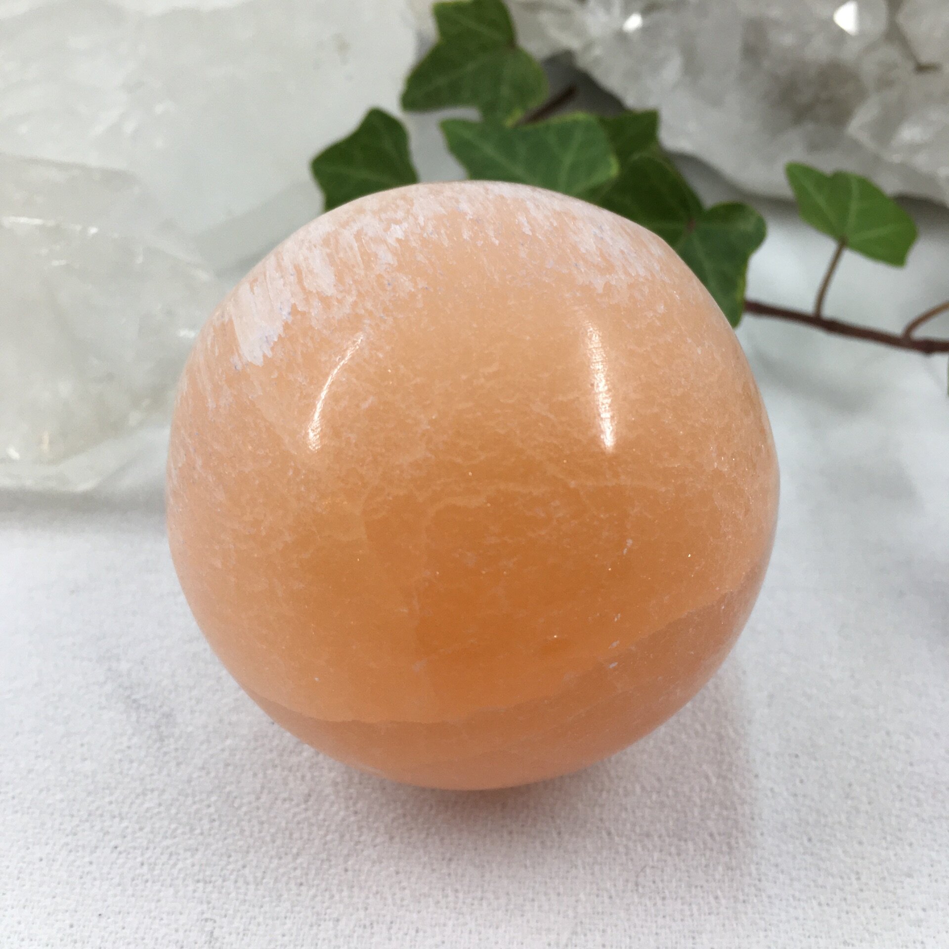 Peach Selenite/Satin Spar Sphere 55mm *