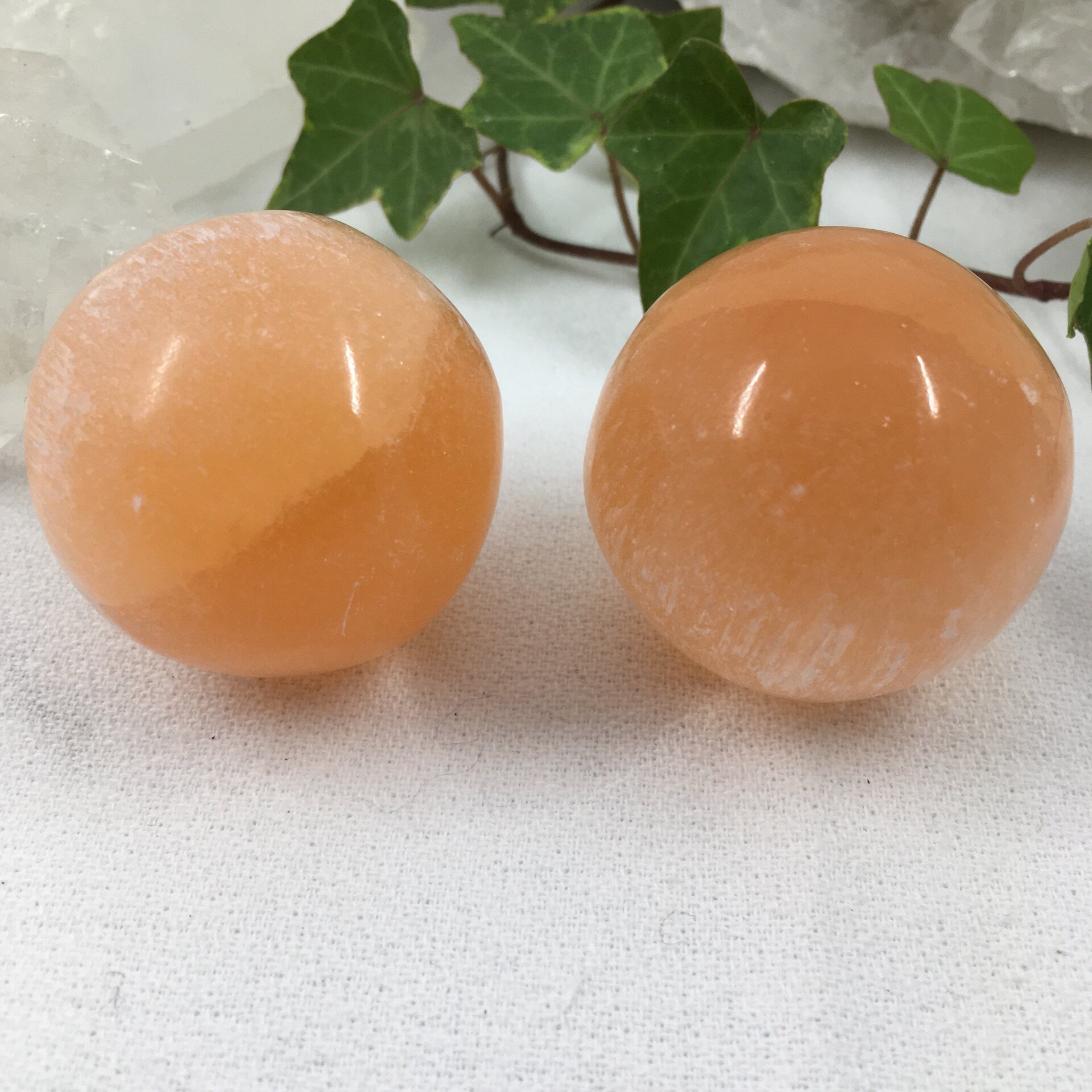 Peach Selenite/Satin Spar Sphere 37mm