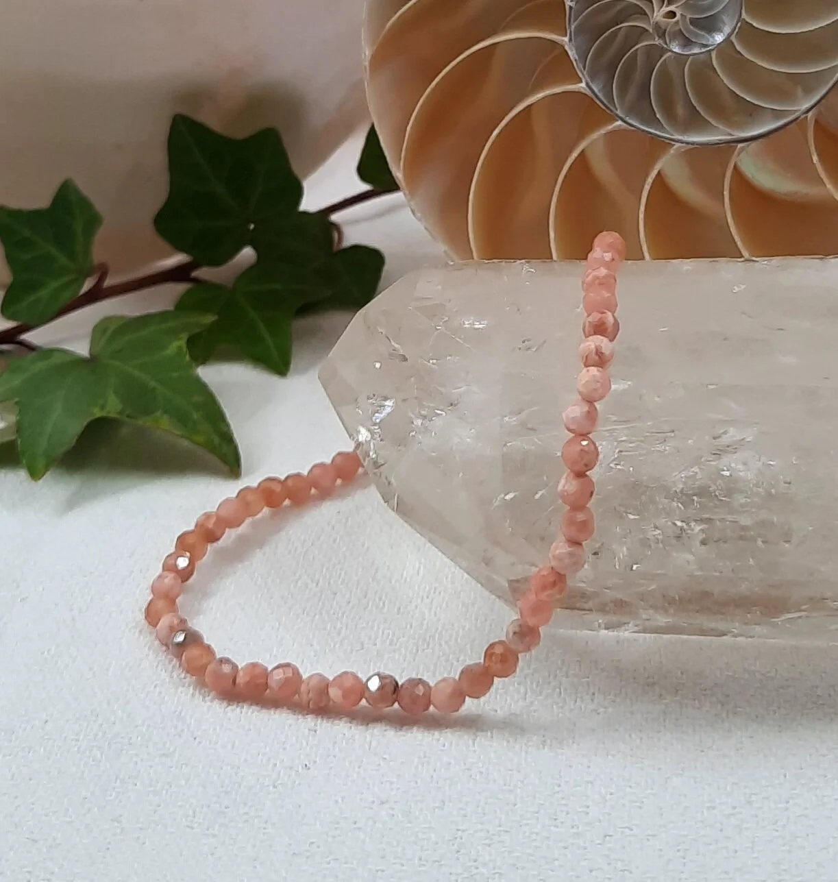 Rhodocrosite Faceted Bead Bracelet