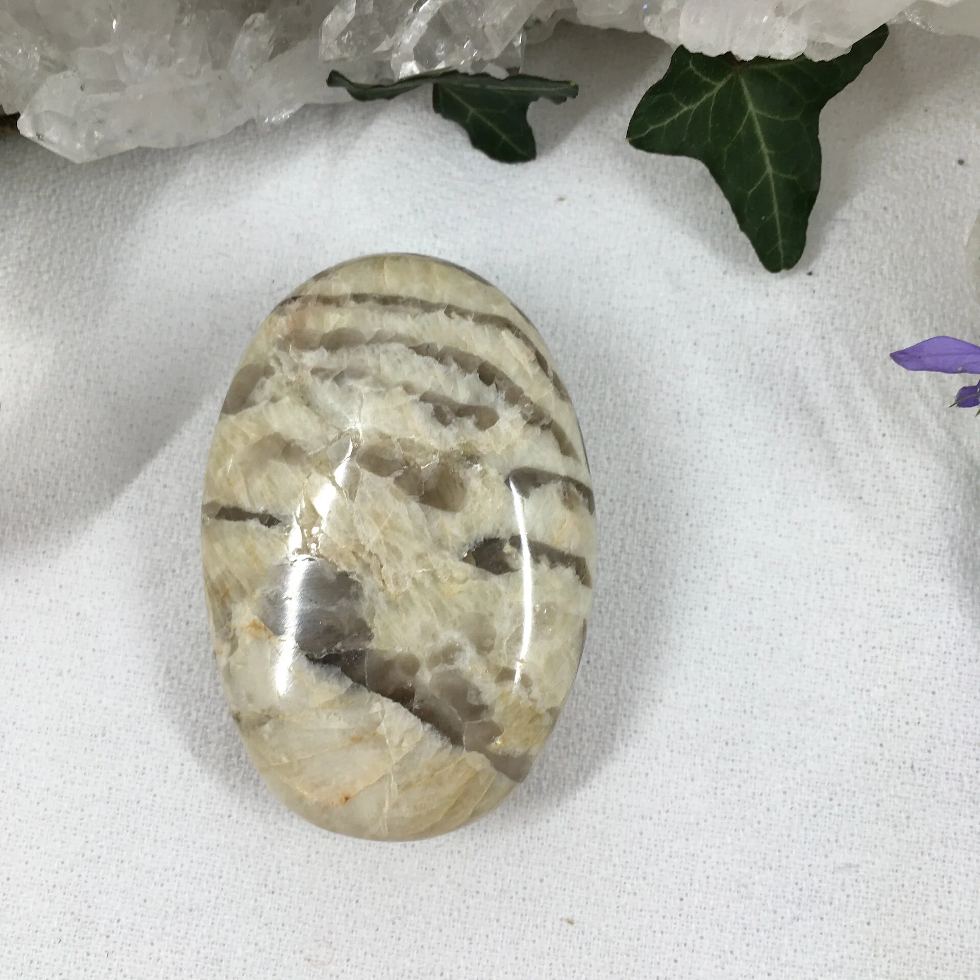 SMOKY QUARTZ IN MOONSTONE