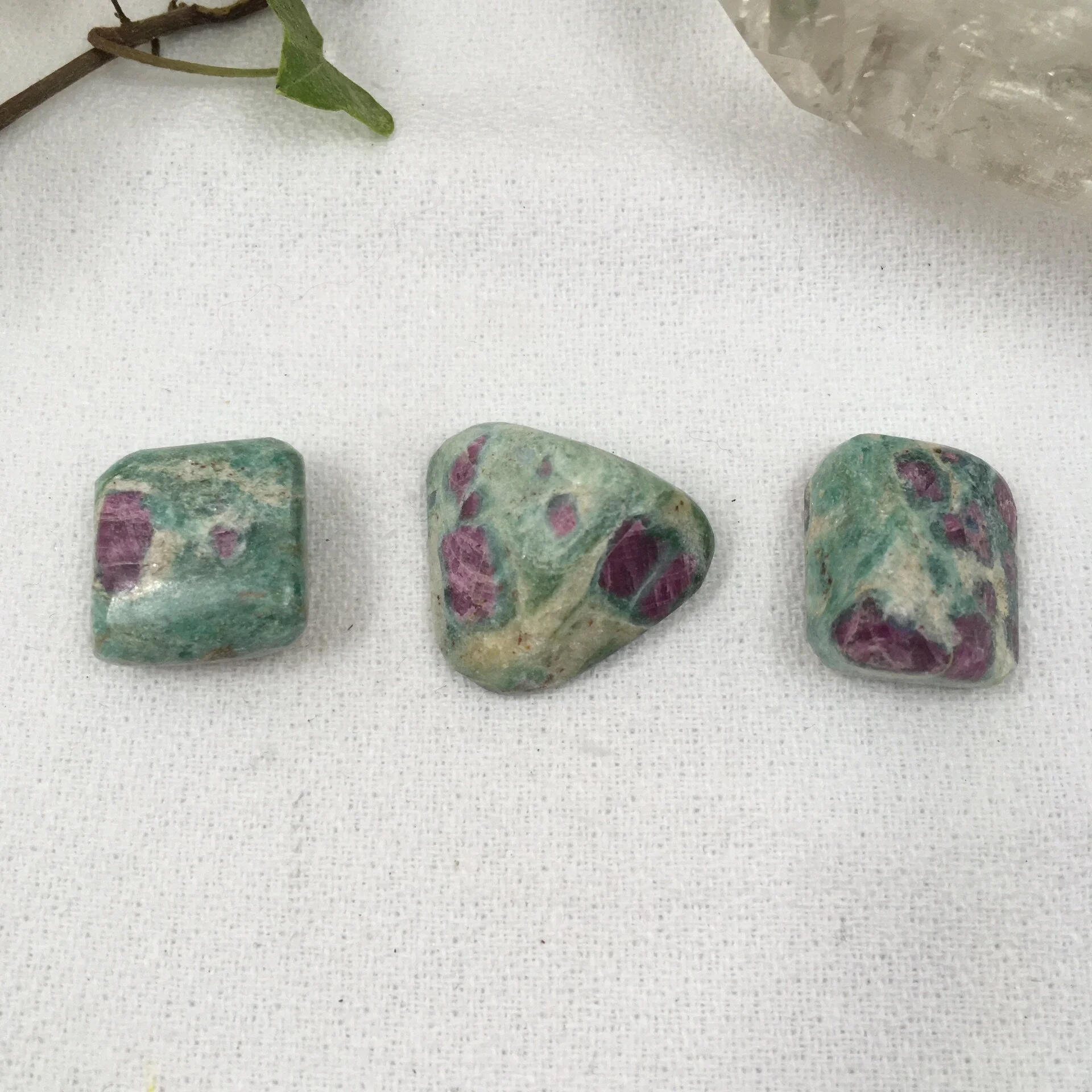 Ruby in Fuchsite tumblestones