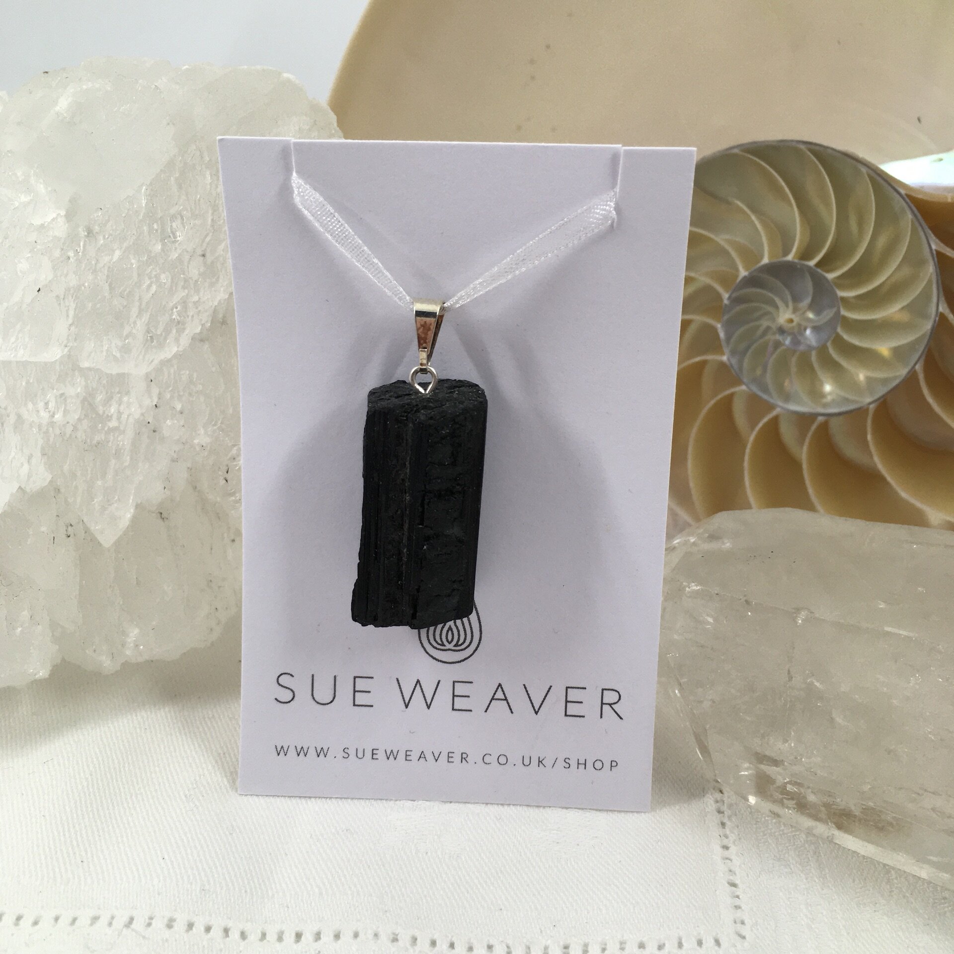 Black Tourmaline Pendant - Raw