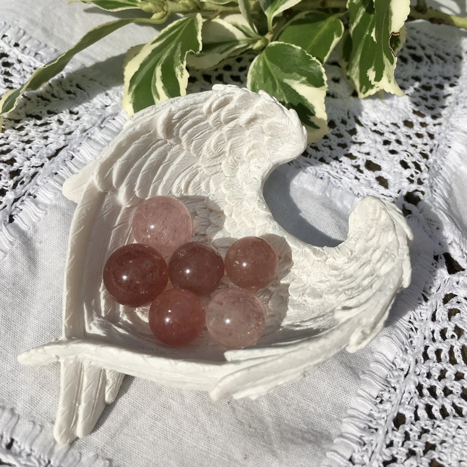 Strawberry Quartz tiny spheres angel bowl.jpeg