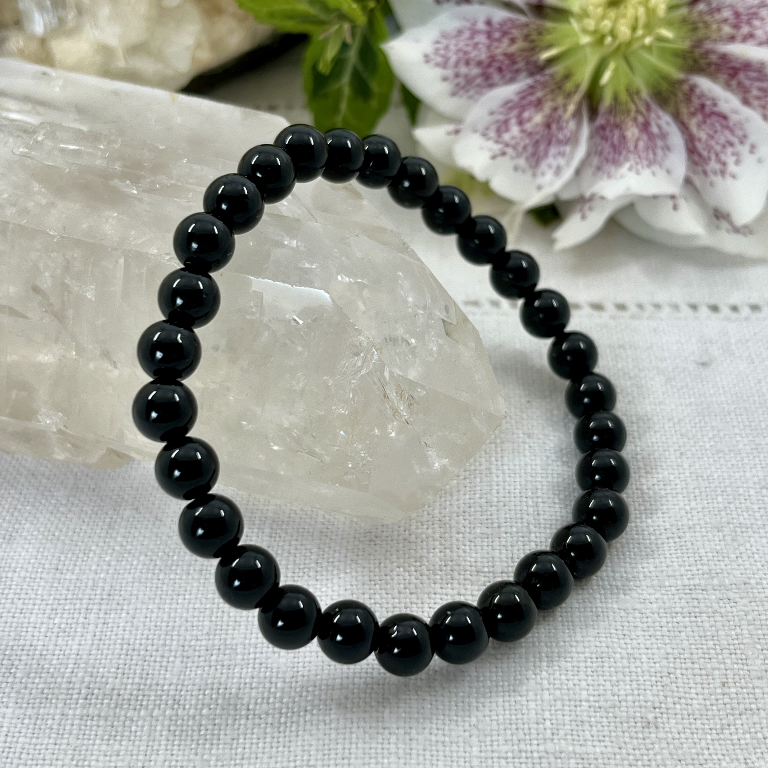 6mm bead bracelet Black Tourmaline.jpeg