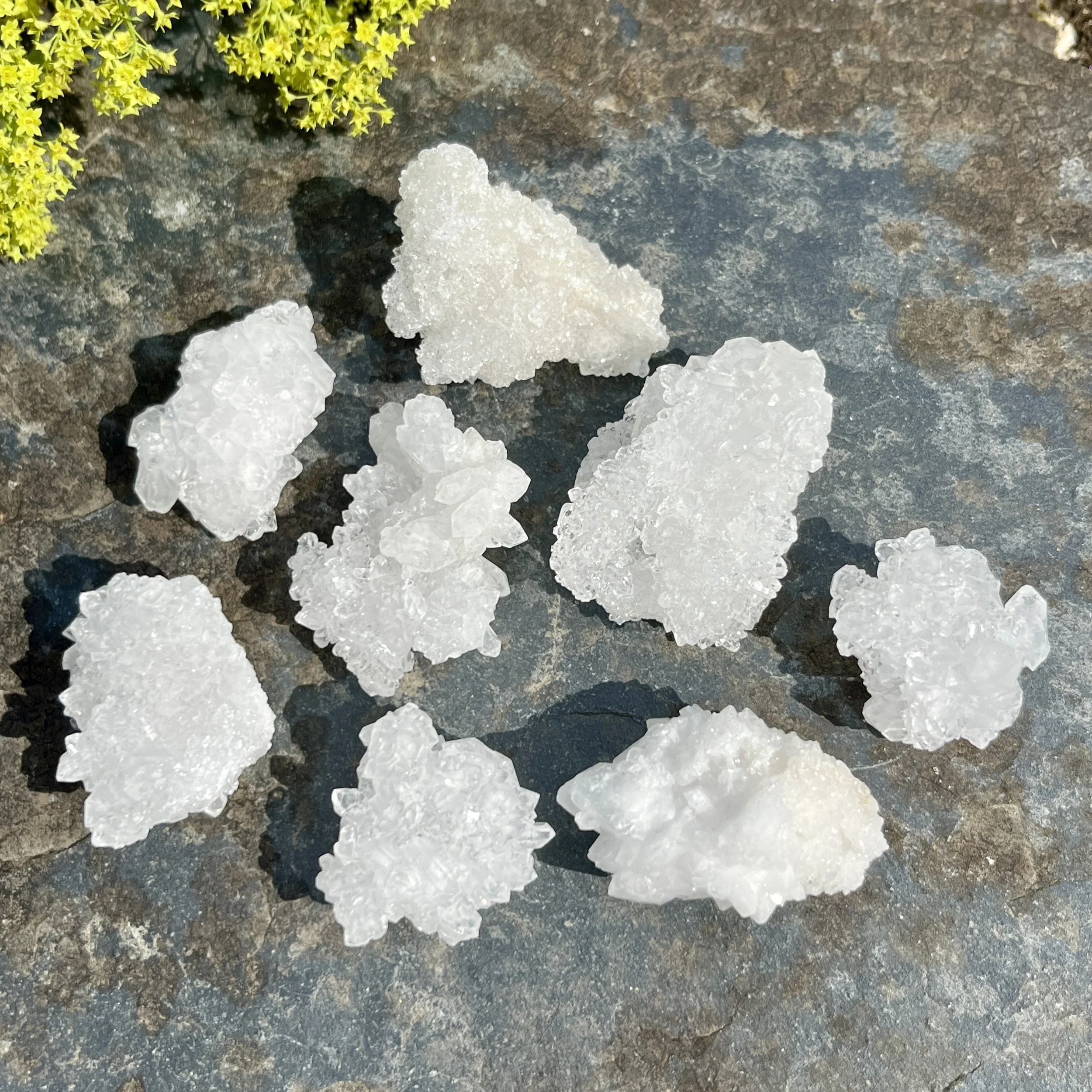 Snow Quartz clusters group.jpeg