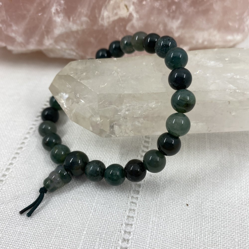 Moss Agate Power Bead Bracelet