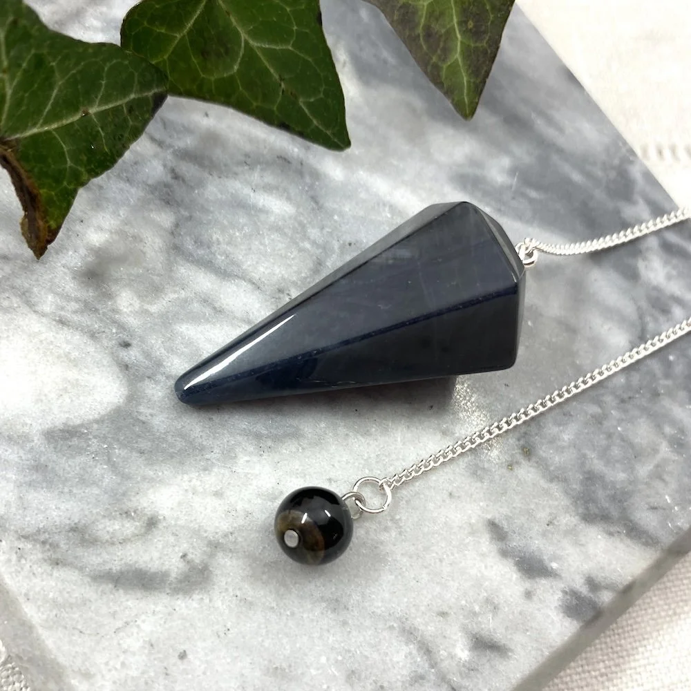Blue Tiger's Eye/Hawk's Eye Pendulum