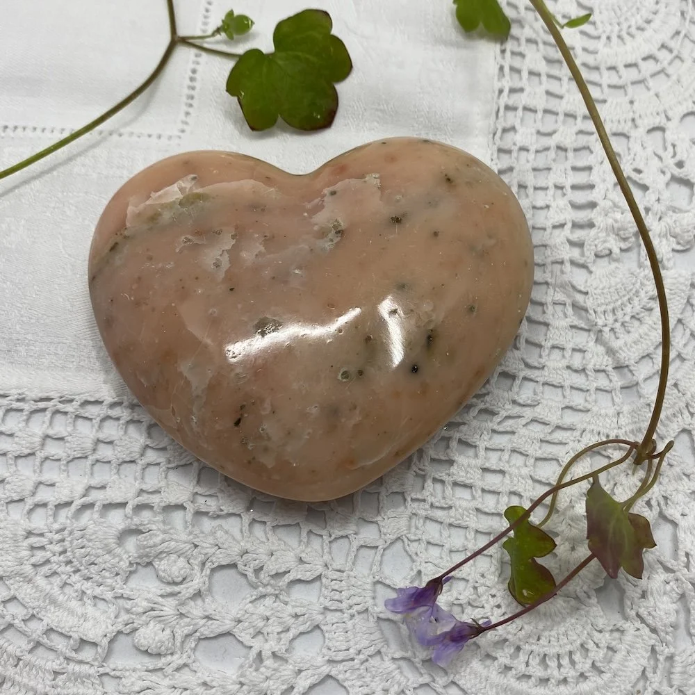 'Apricot' Calcite with Mica Heart 2