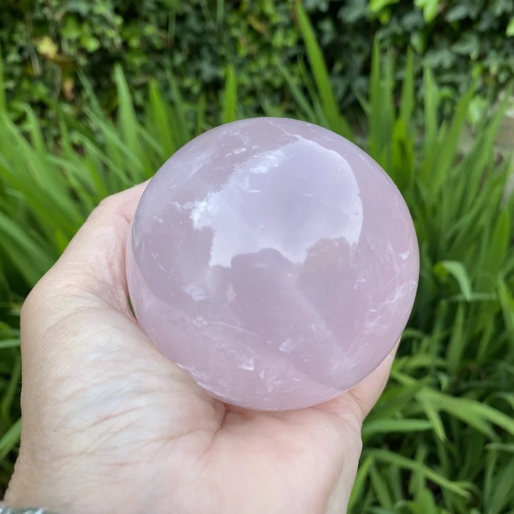 Rose Quartz sphere 3 £149.    5.JPG