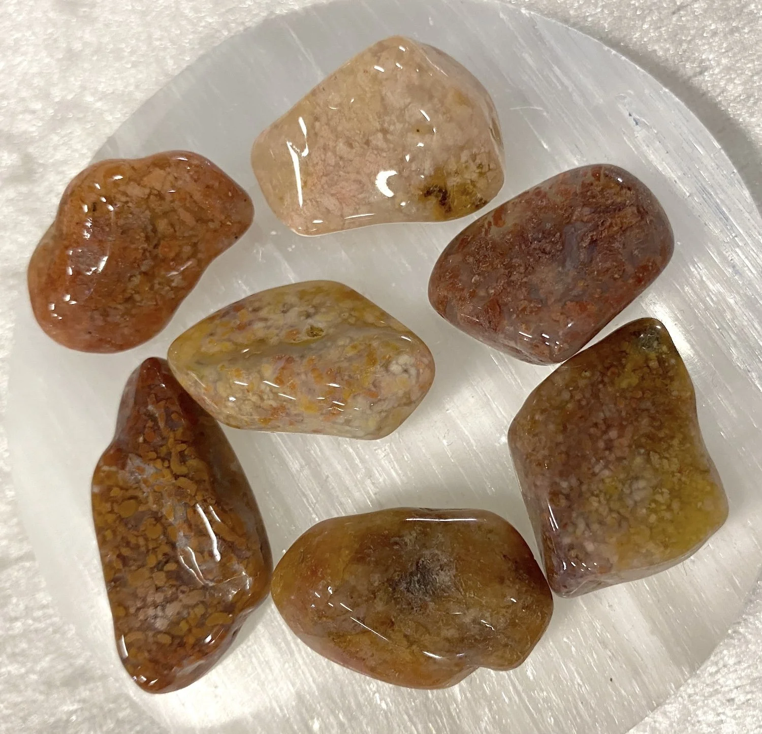 Pink Moss Chalcedony Tumblestones