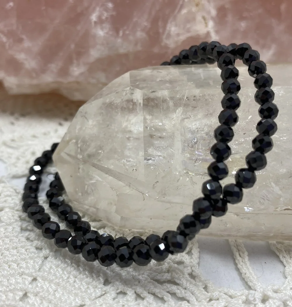 2024  Bracelet 4mm facet Black Tourmaline £13..JPG