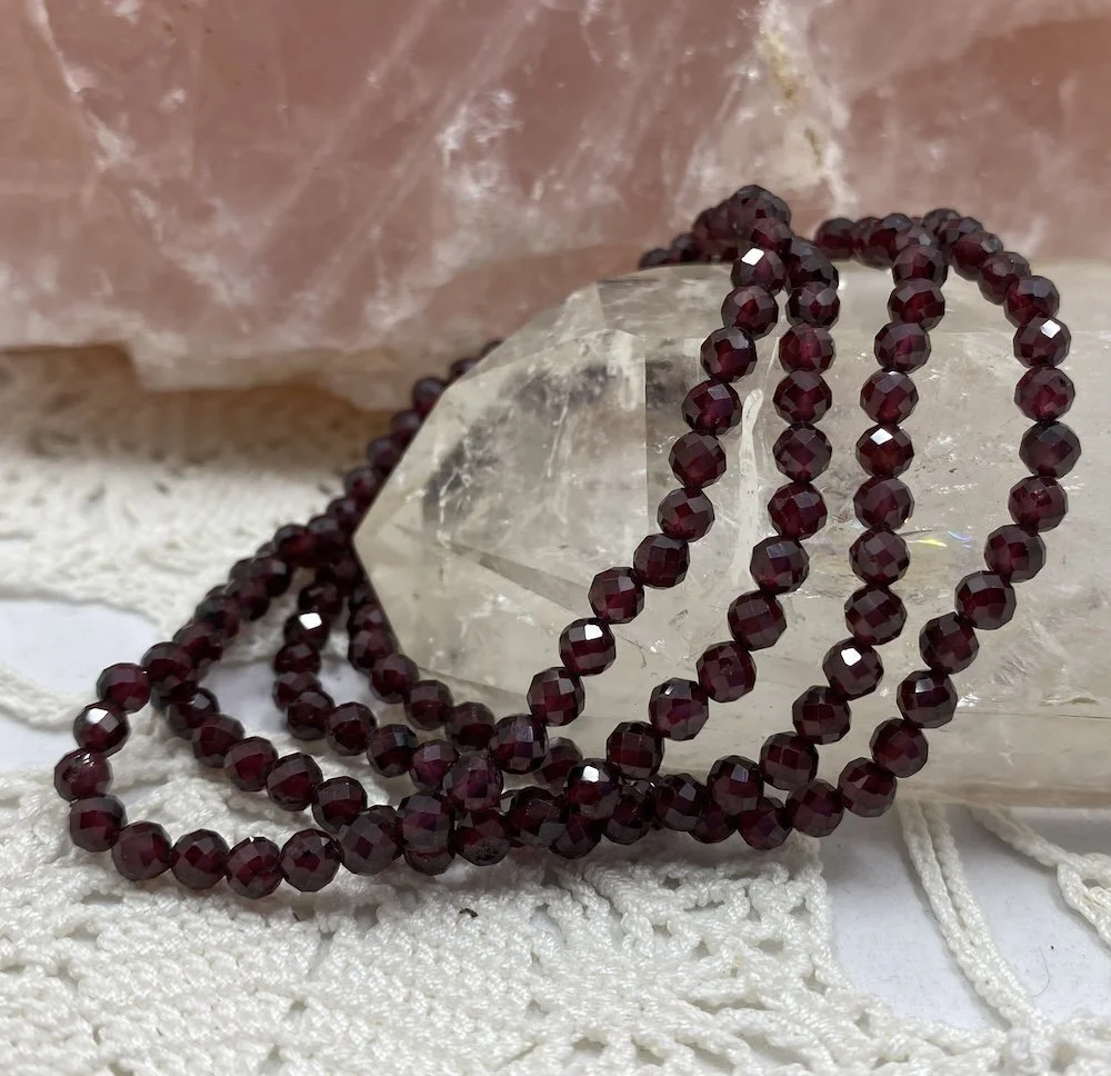 2024  Bracelet 4mm facet Garnet £13..JPG