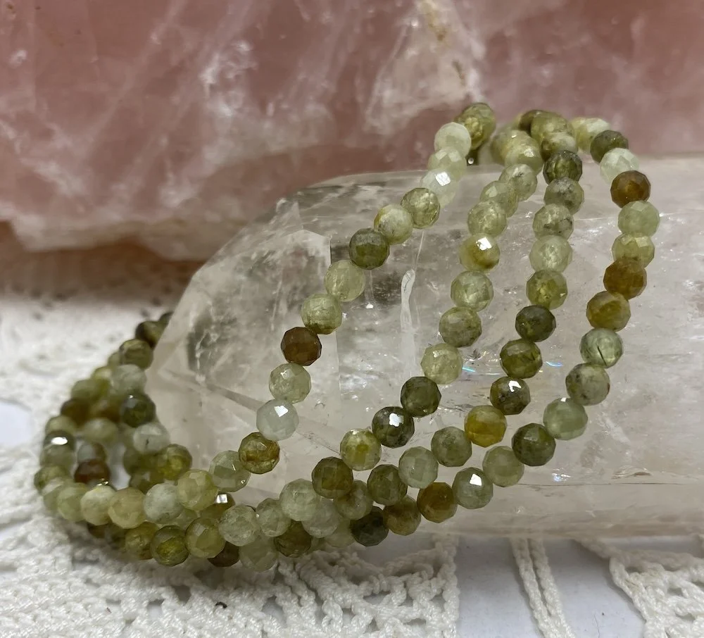 2024  Bracelet 4mm facet Green Garnet £13..JPG