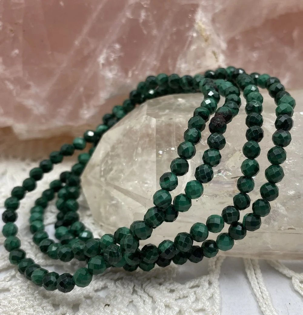 2024  Bracelet 4mm facet Malachite £13..JPG