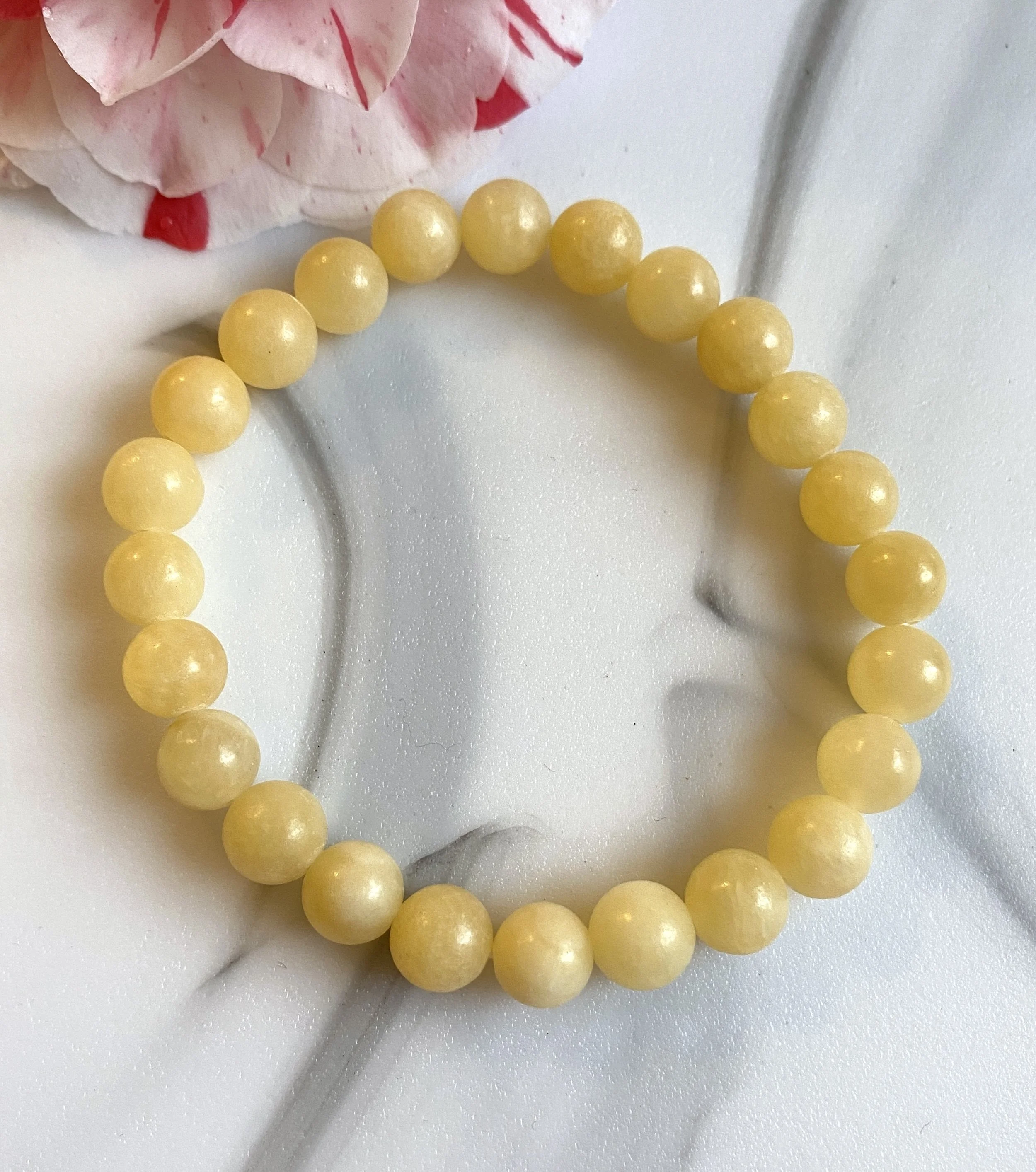 bracelet orange calcite tumblestone2.JPG