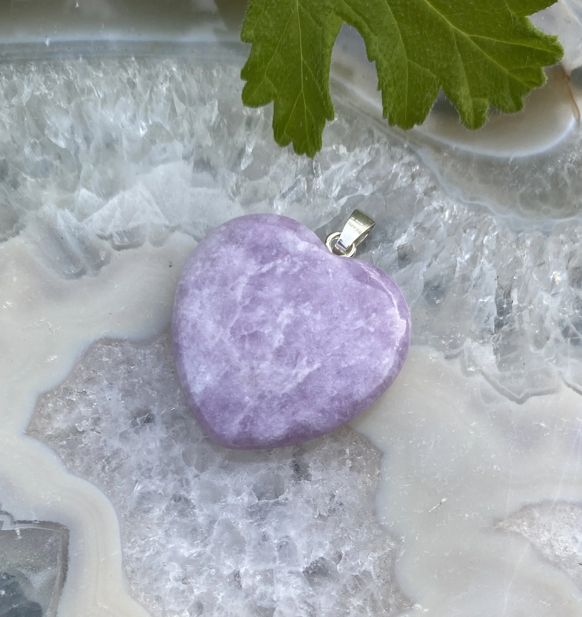 Lepidolite Heart Pendant