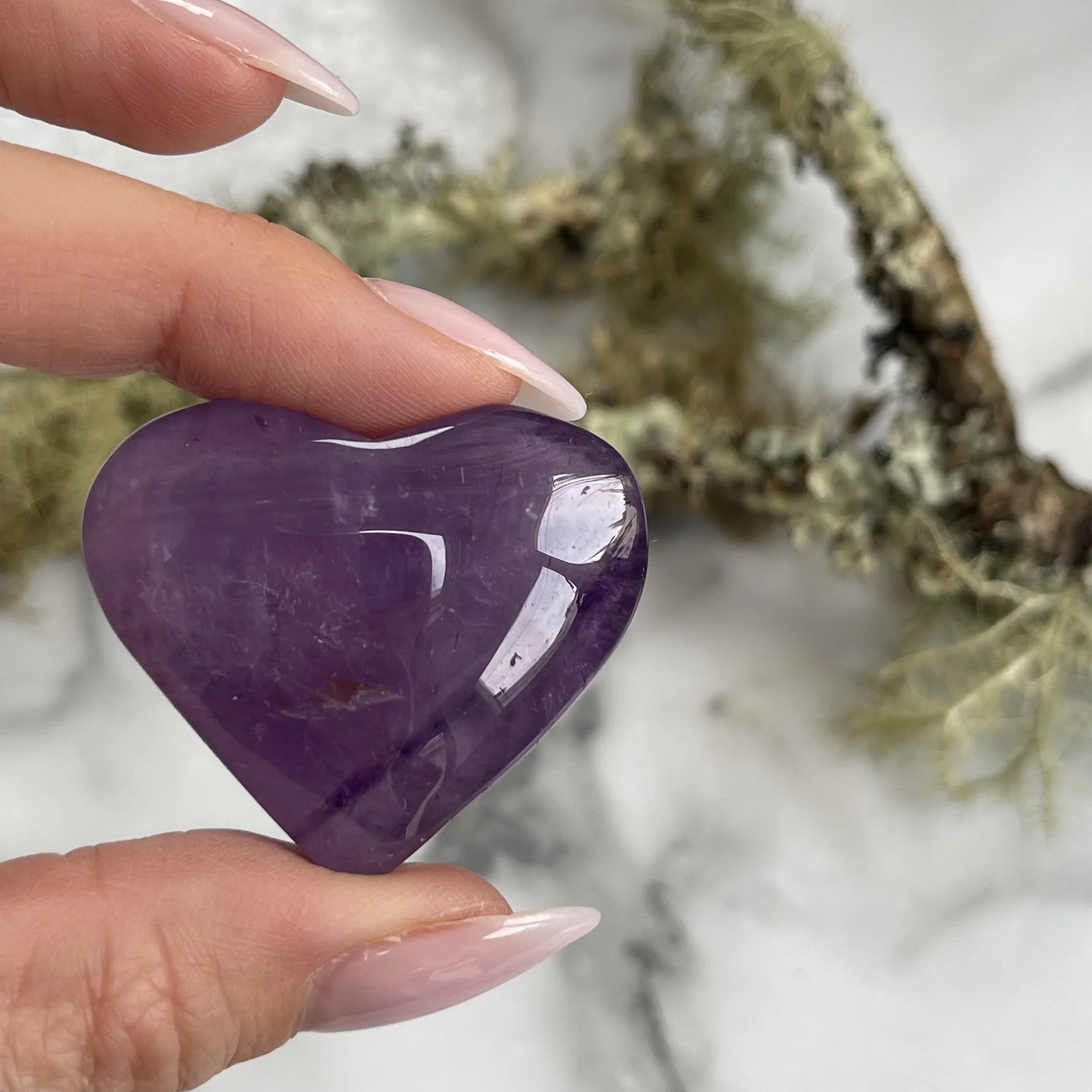 Purple Amethyst Heart From Zambia