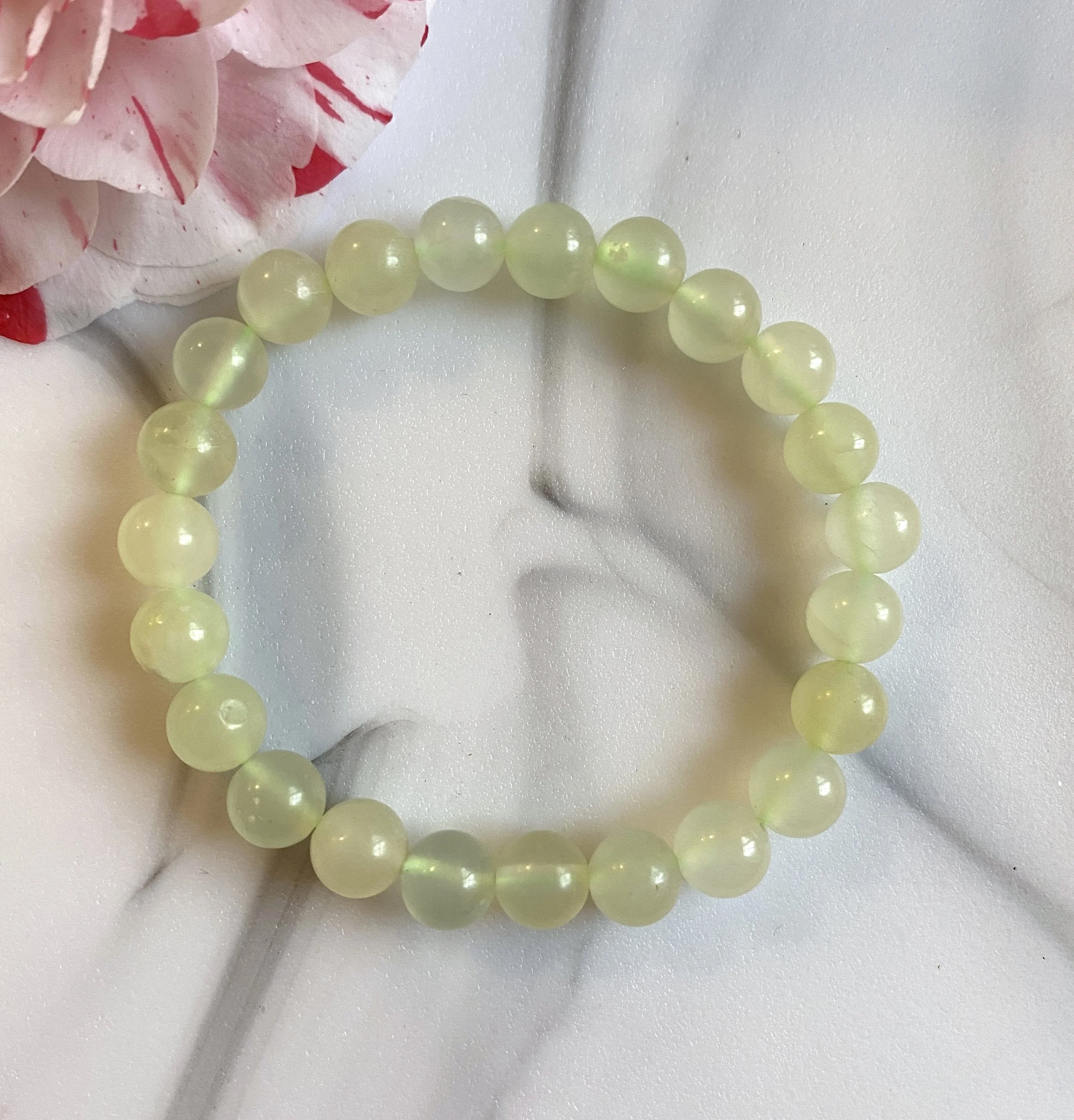 Bowenite/New Jade Tumblestone Bead Bracelet