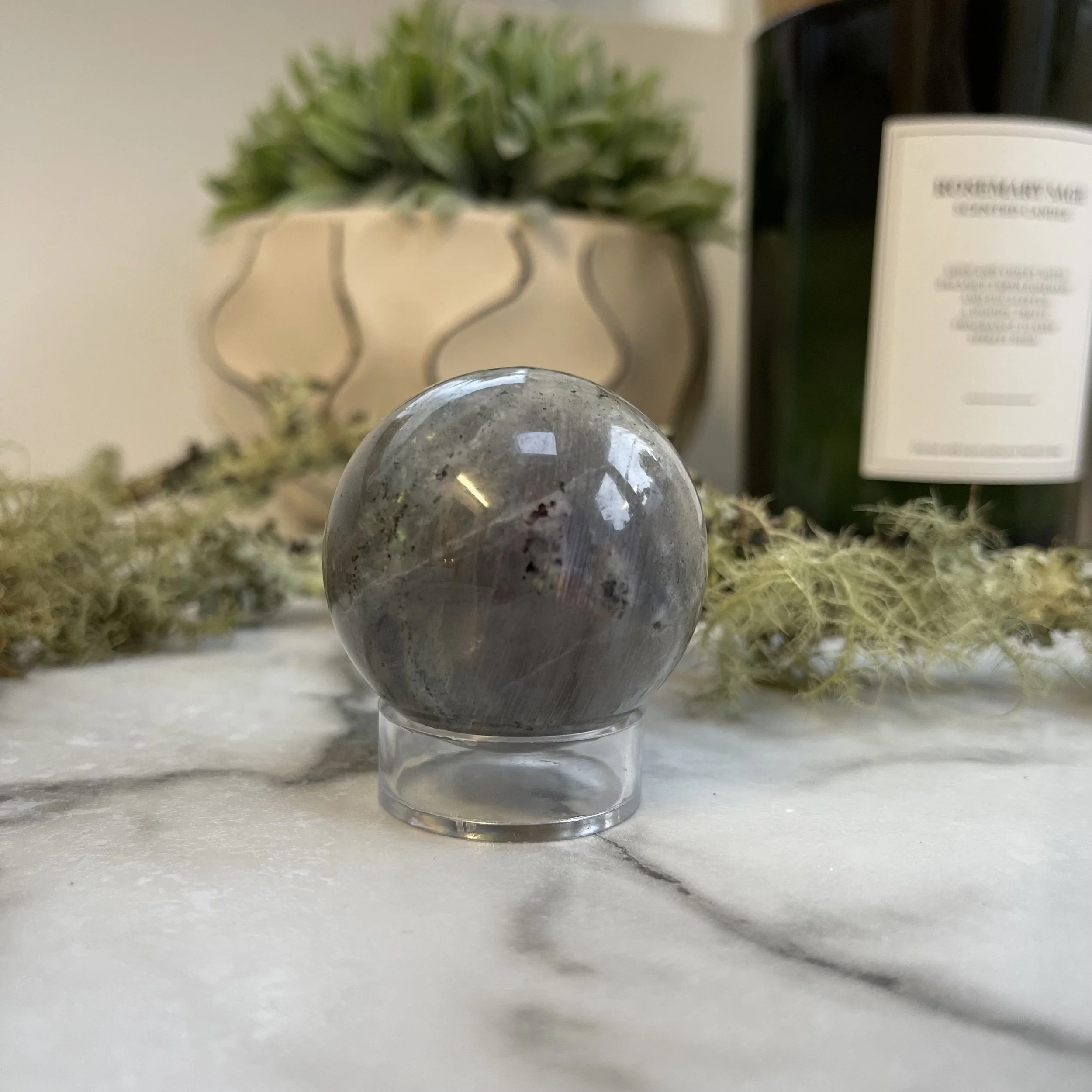 Beautiful Pale Labradorite Sphere