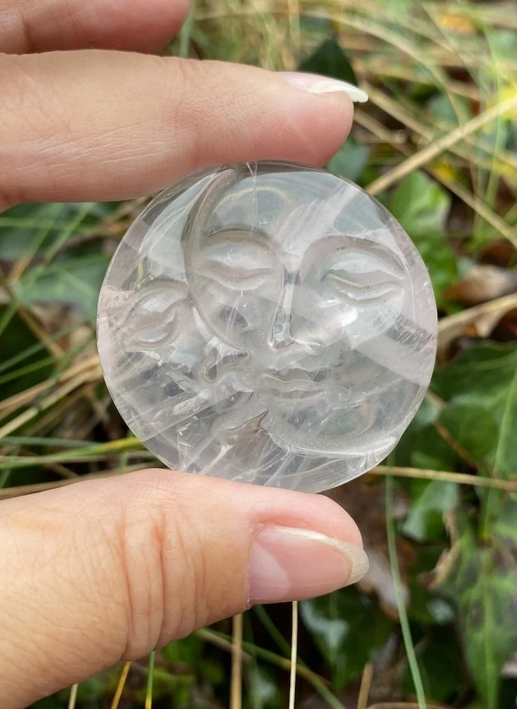 Rose Quartz Moon Disc