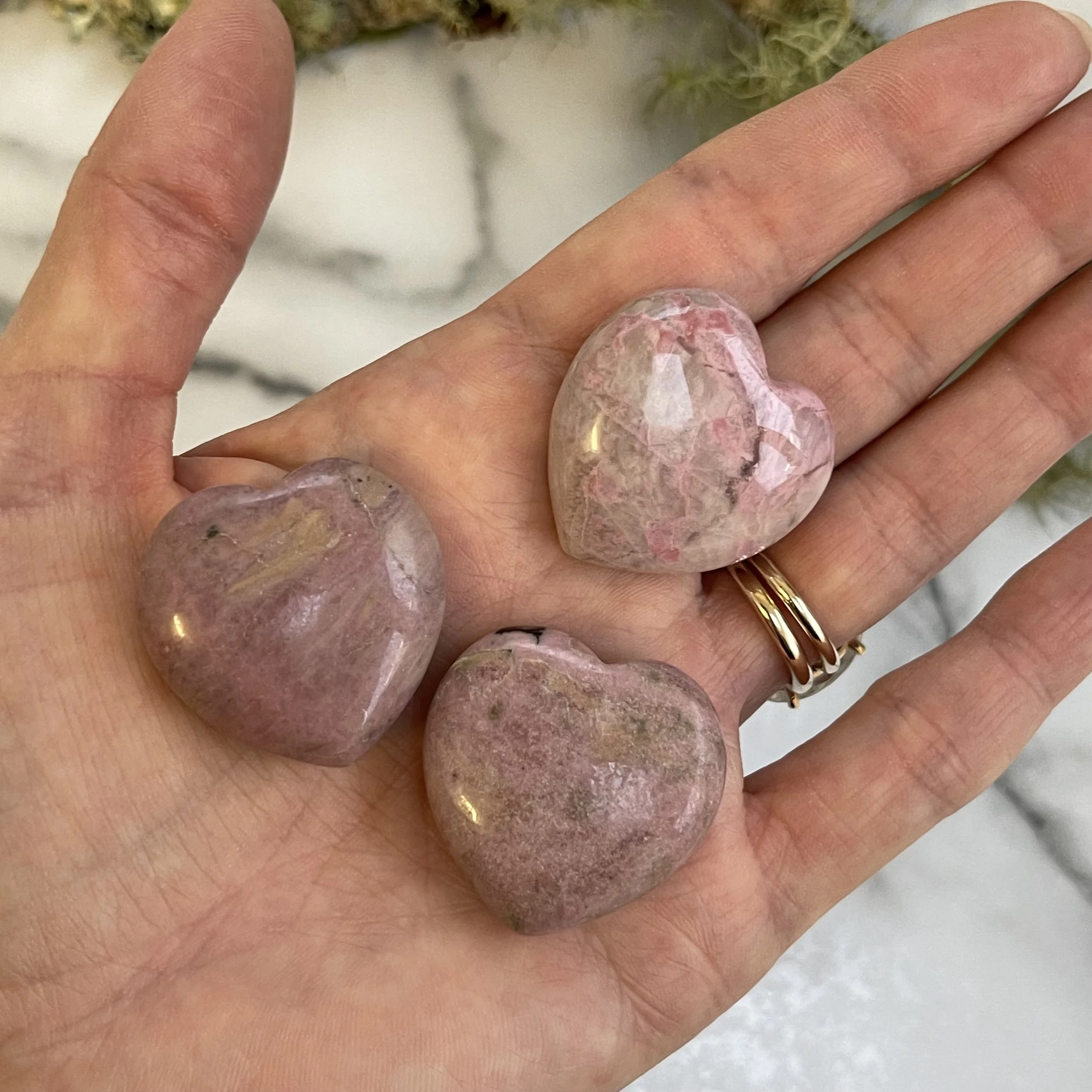 Rhodonite Heart approx 30mm x 30mm