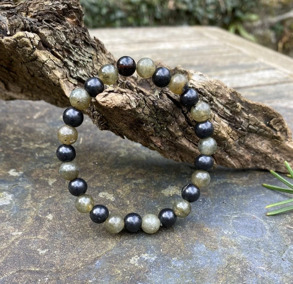 2025 Men's Bracelet Shungite and Labradorite3.JPG