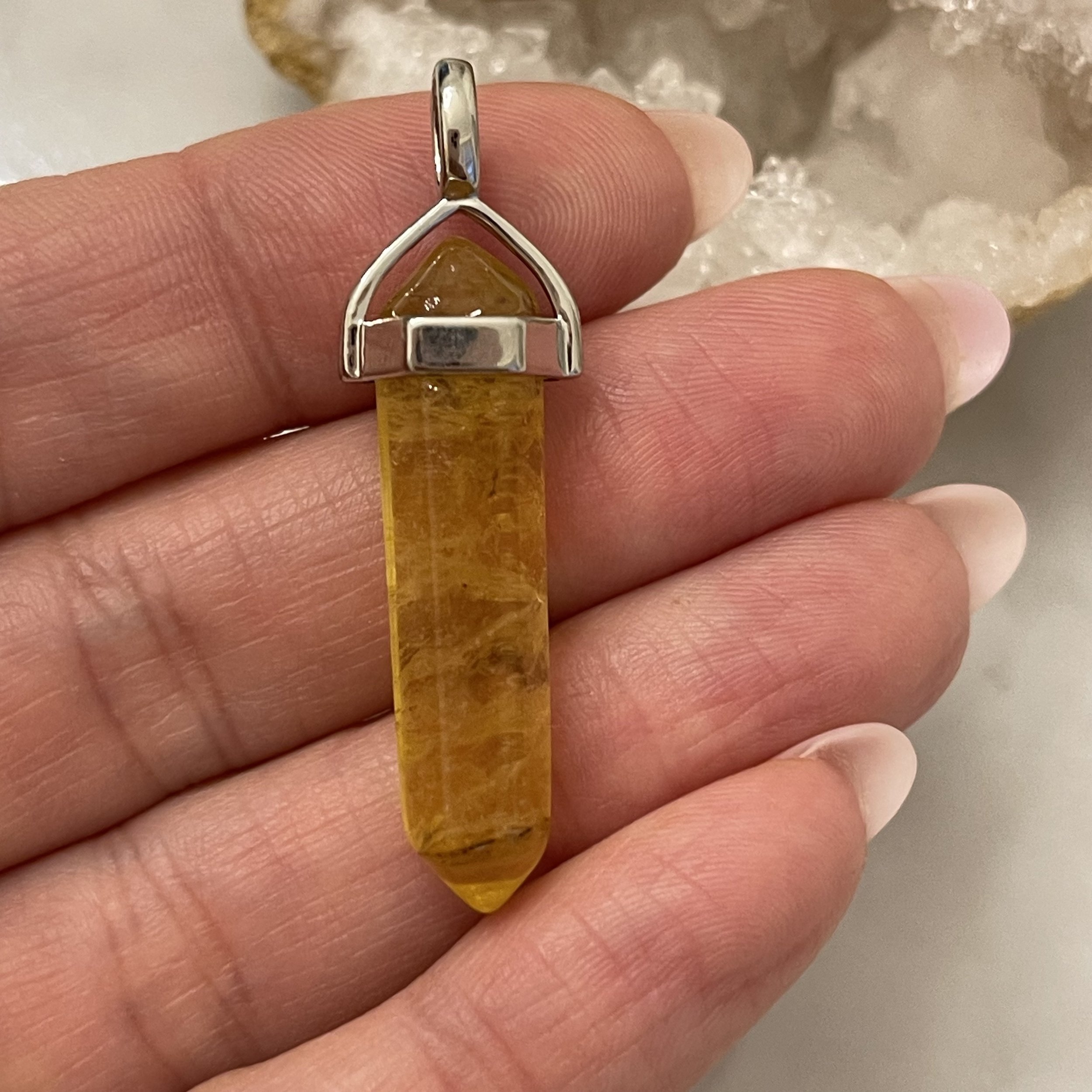 Golden Fluorite Point Pendant 1