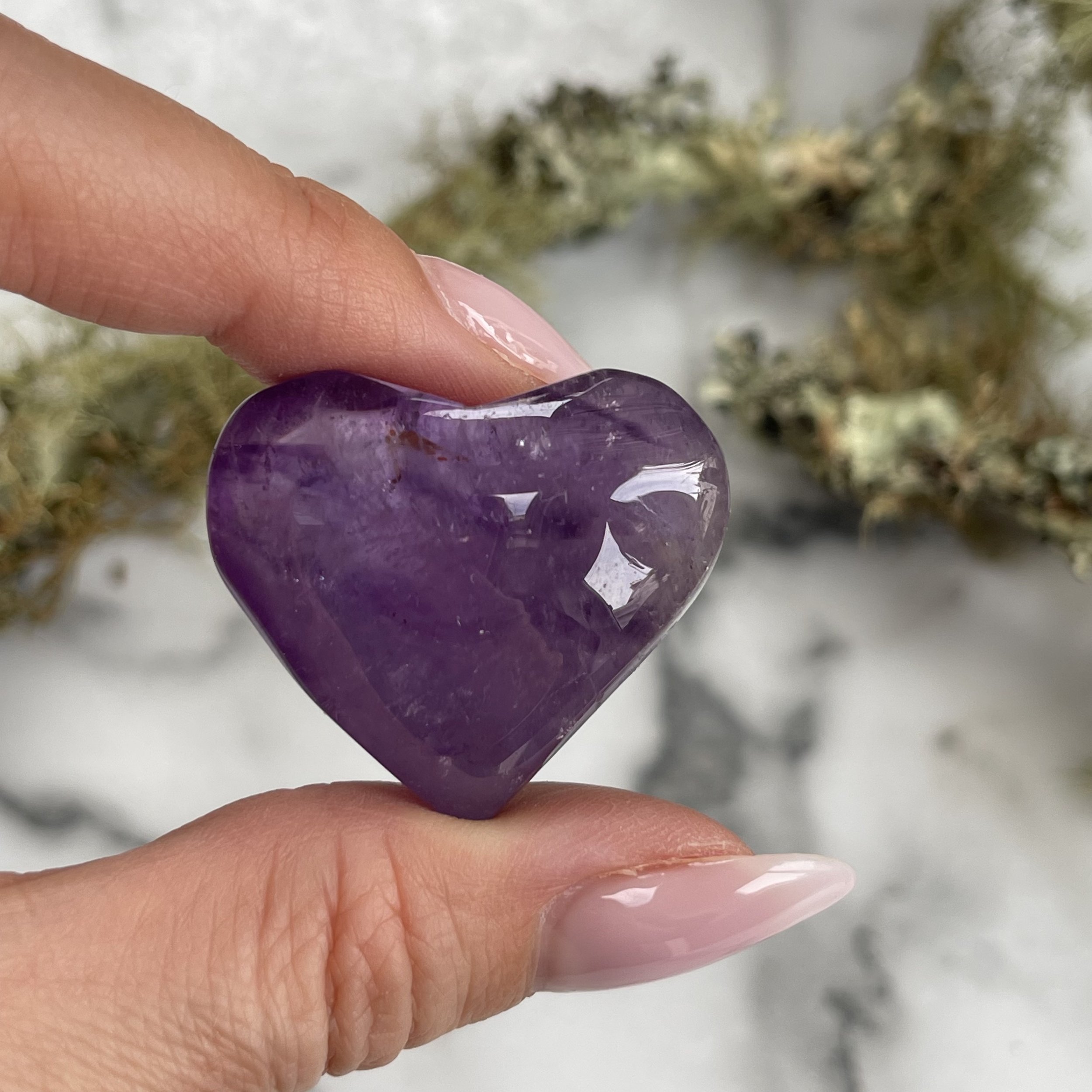 Purple Amethyst Heart From Zambia