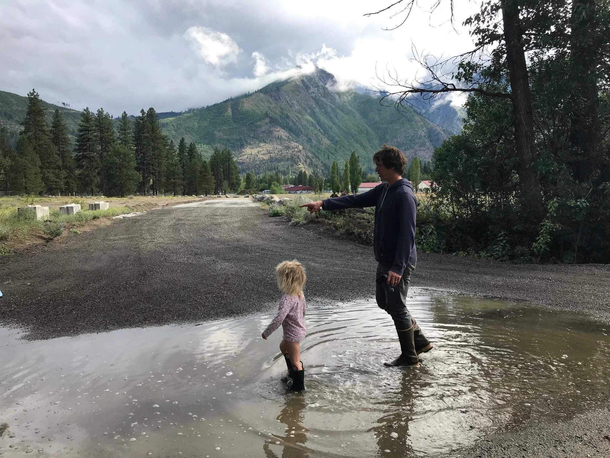Walking, toddler-pace. Still fun, but not actual walking.