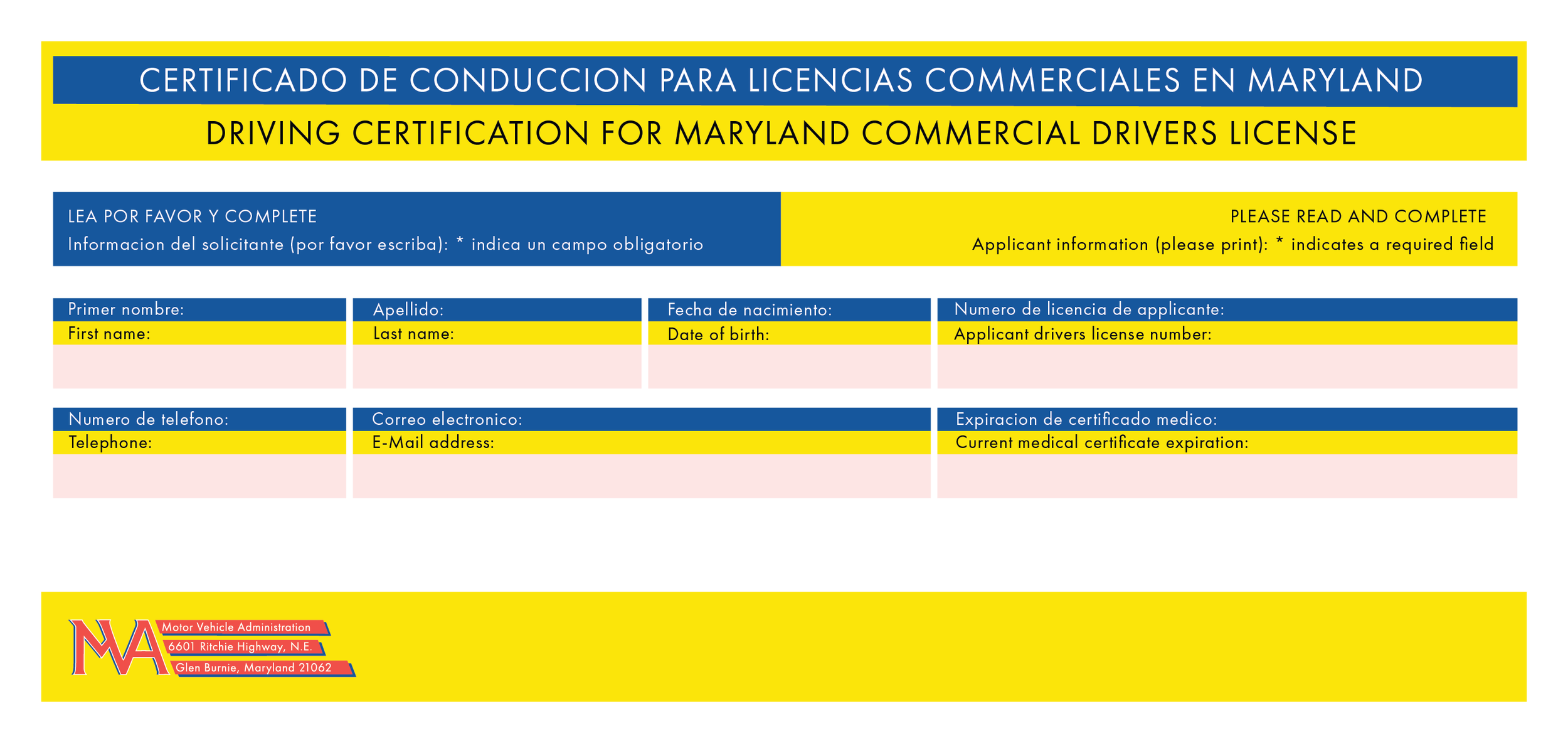 Driving Certification for Maryland Commercial Drivers License