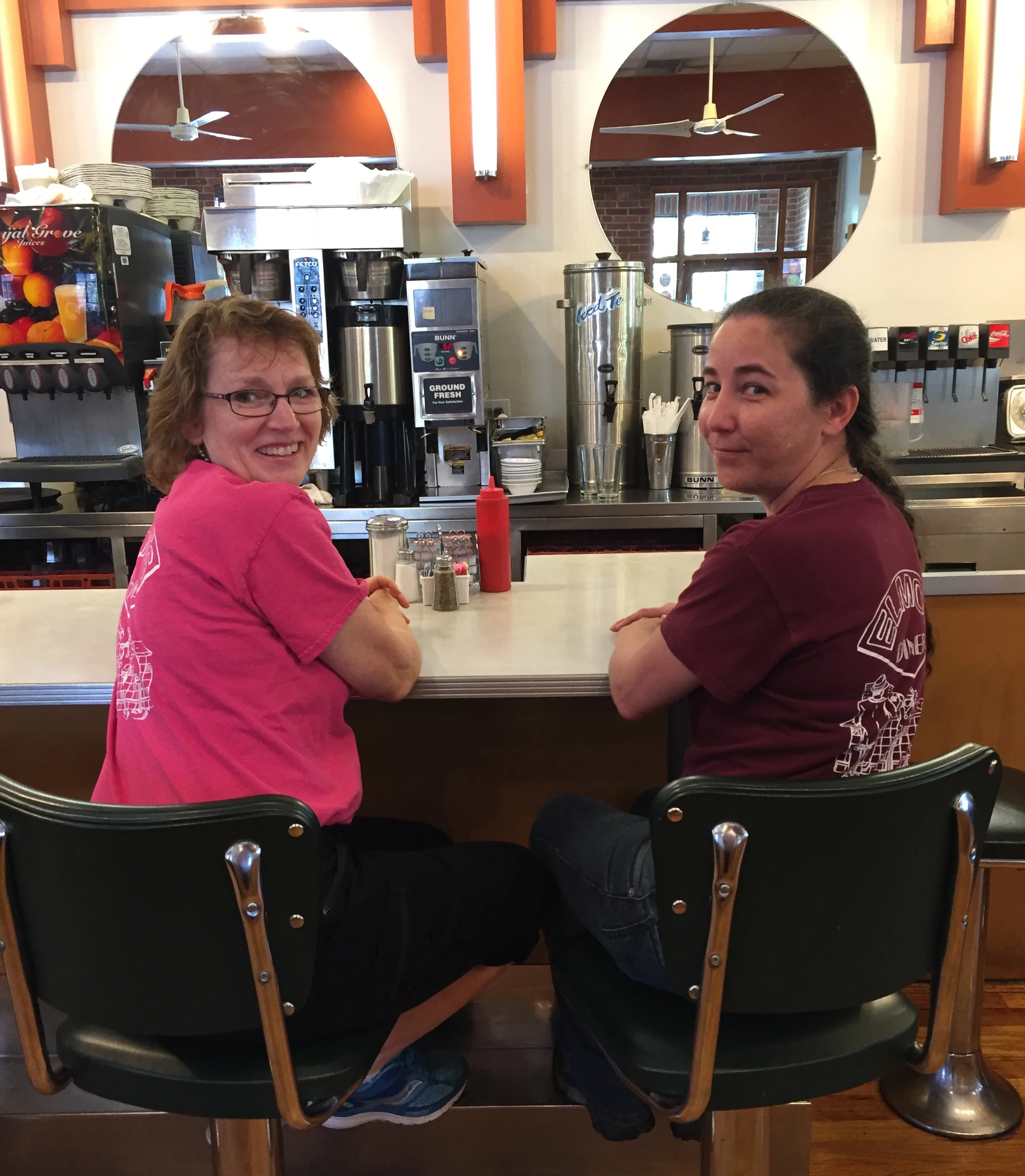 Cammie Brantley and Amy Testa, at Elmo's 