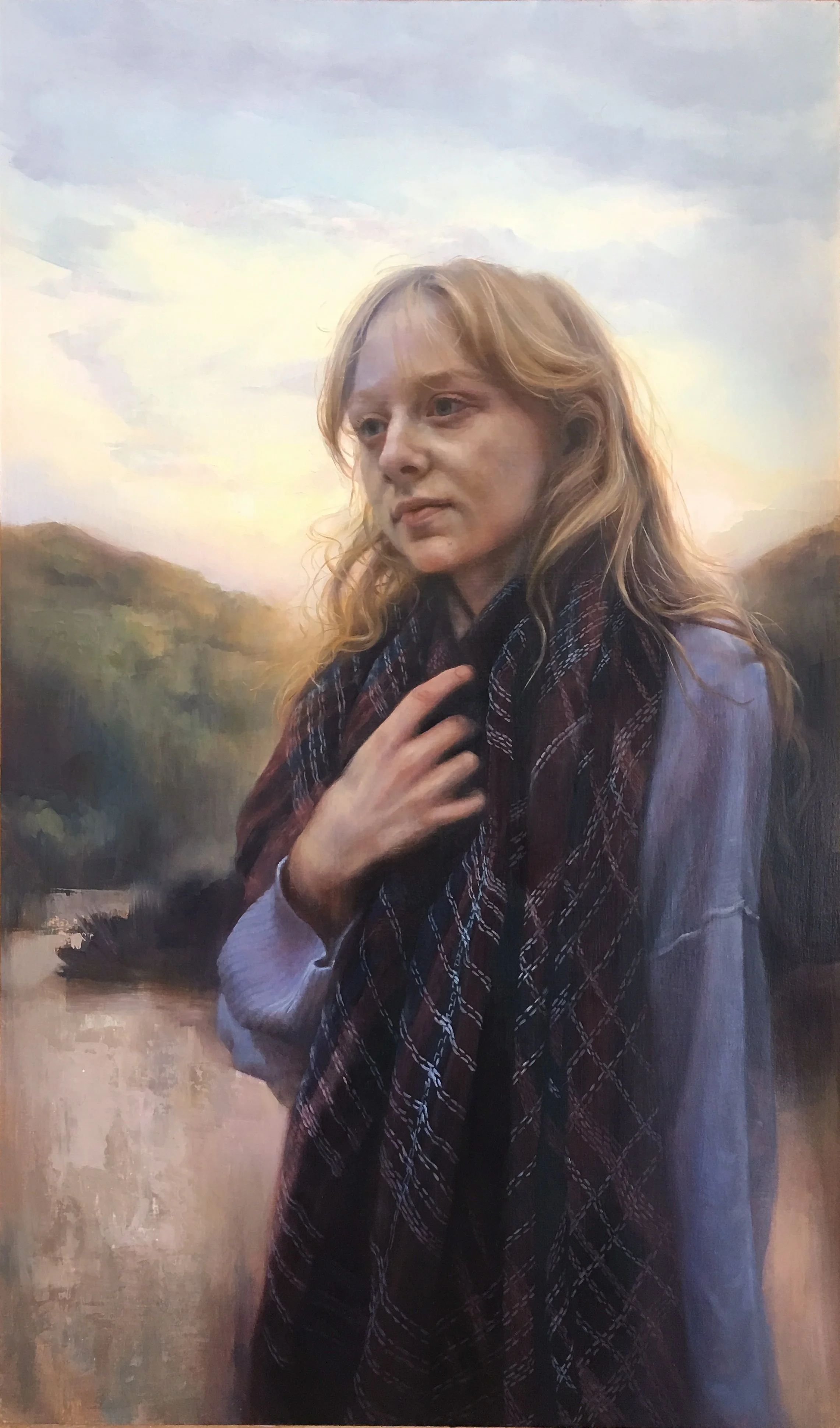  Kat, oil on wood, 18x30” - 2019  $3200 