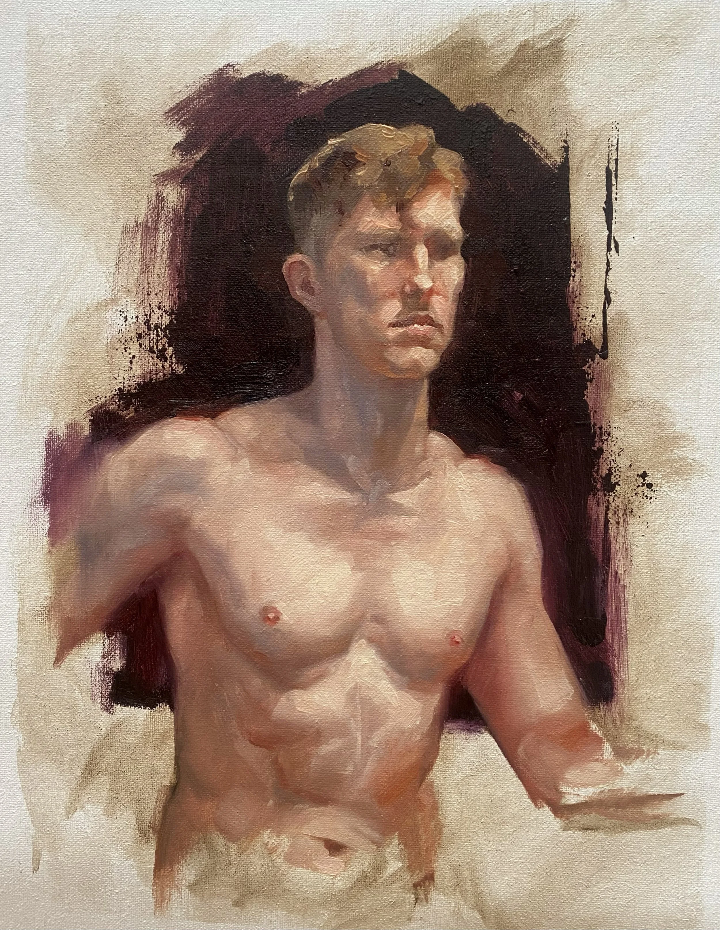  Figure study 1,  oil on linen 10x13” - 2018  $375 