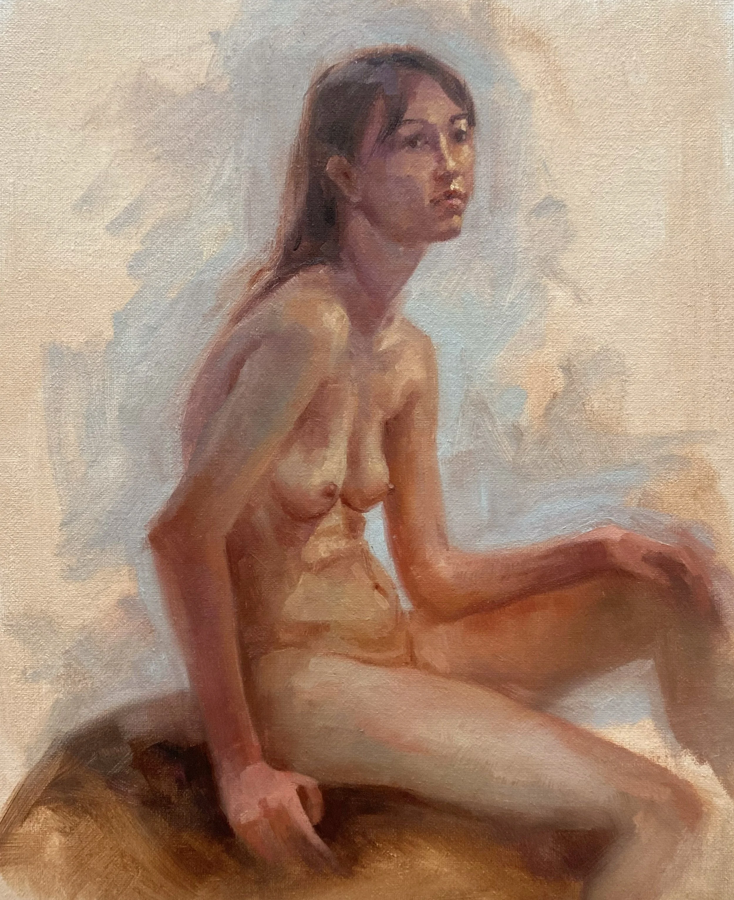   Figure Study 2, oil on linen 10x13” - 2018   $375 - sold 