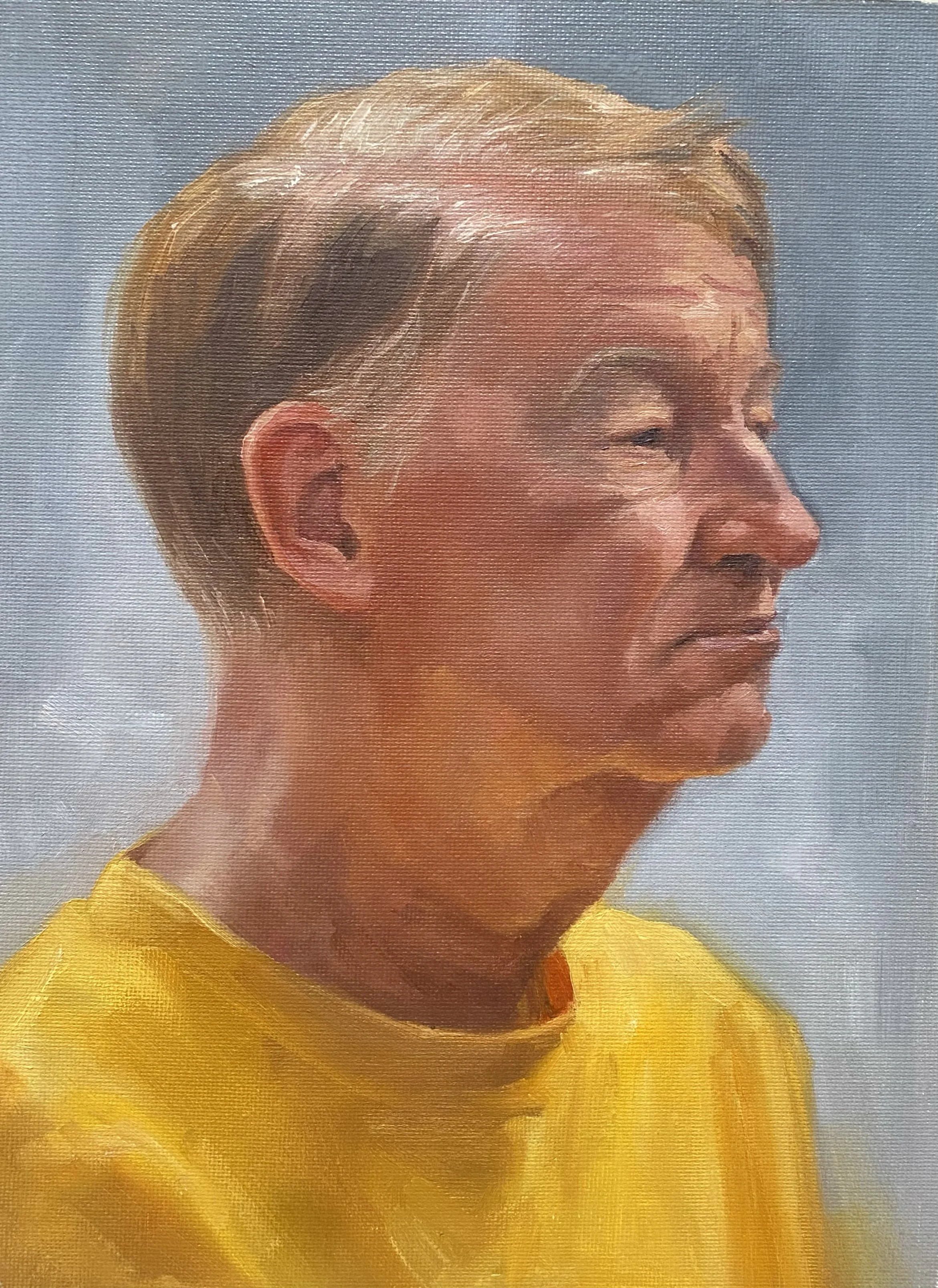  Portrait study of Jim, oil on canvas 8x11x0.5” mounted on mdf board - 2017  $250 