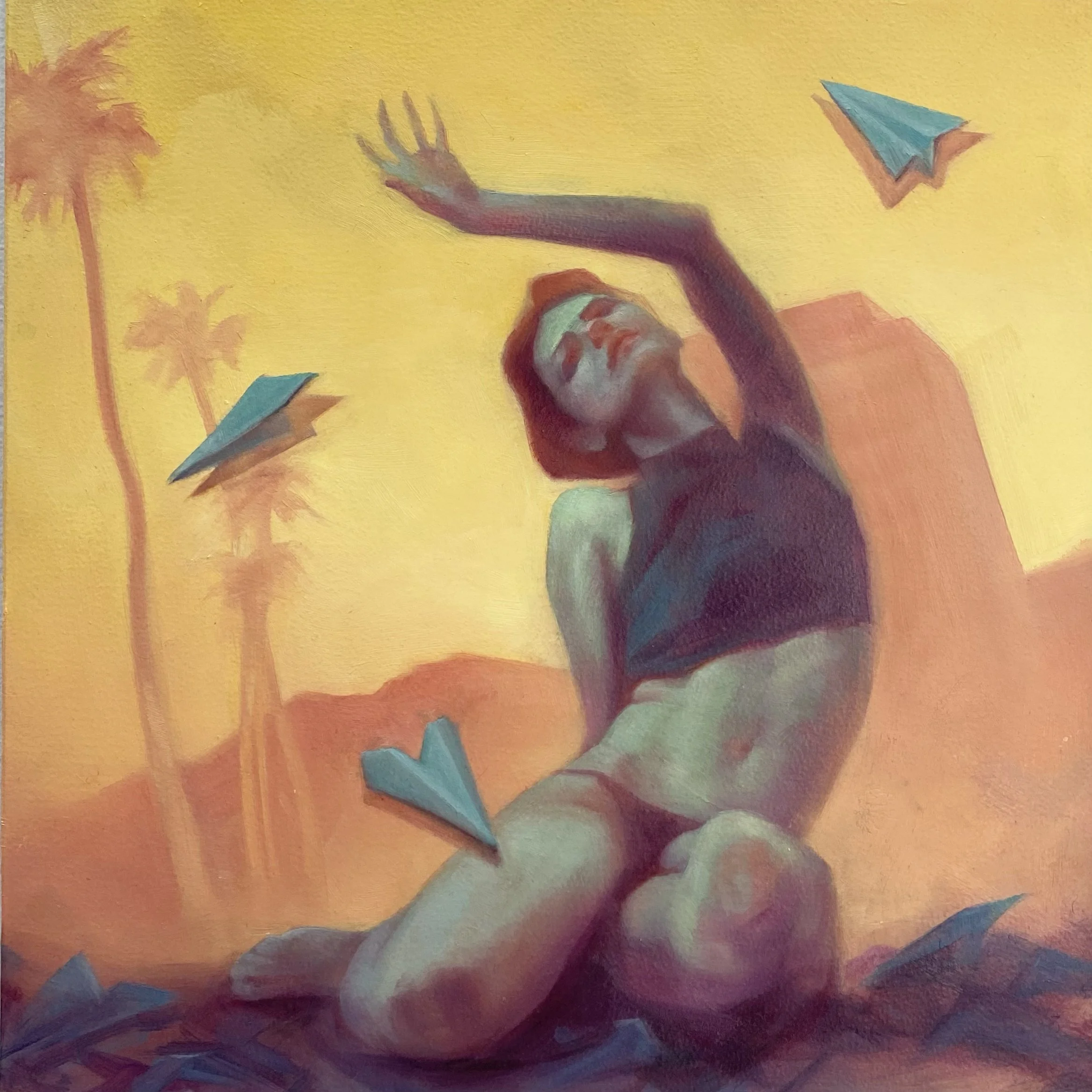   Airborne   Oil on acm panel, 8x8”  $750 