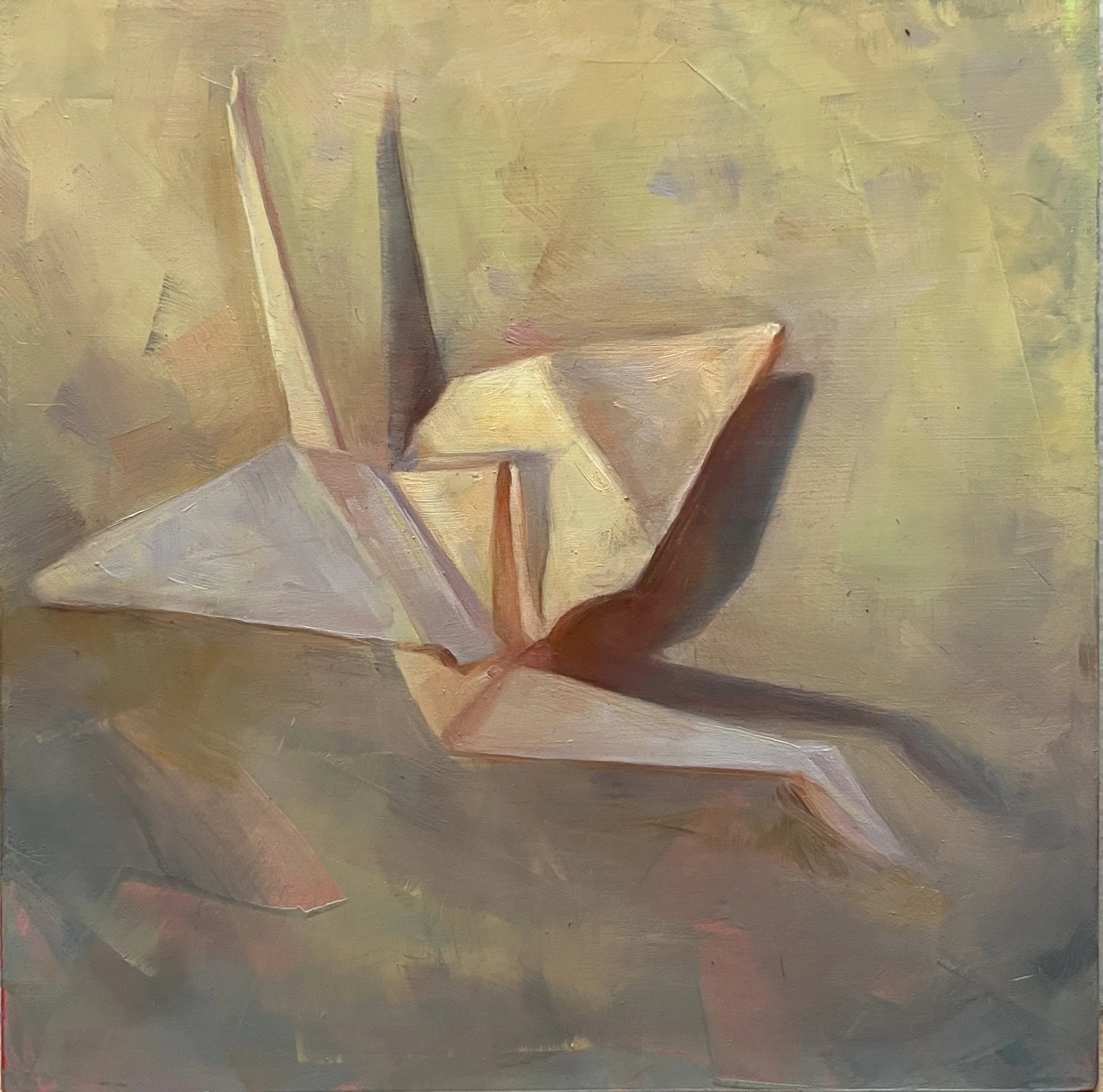   Crane study 2   Oil on acm panel, 5x5”  $350 