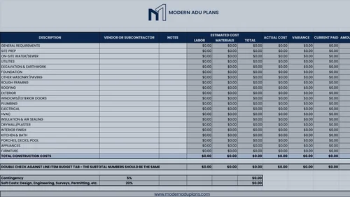 Maximizing Your ADU Budget: Download Our Free ADU Budget Worksheet ...