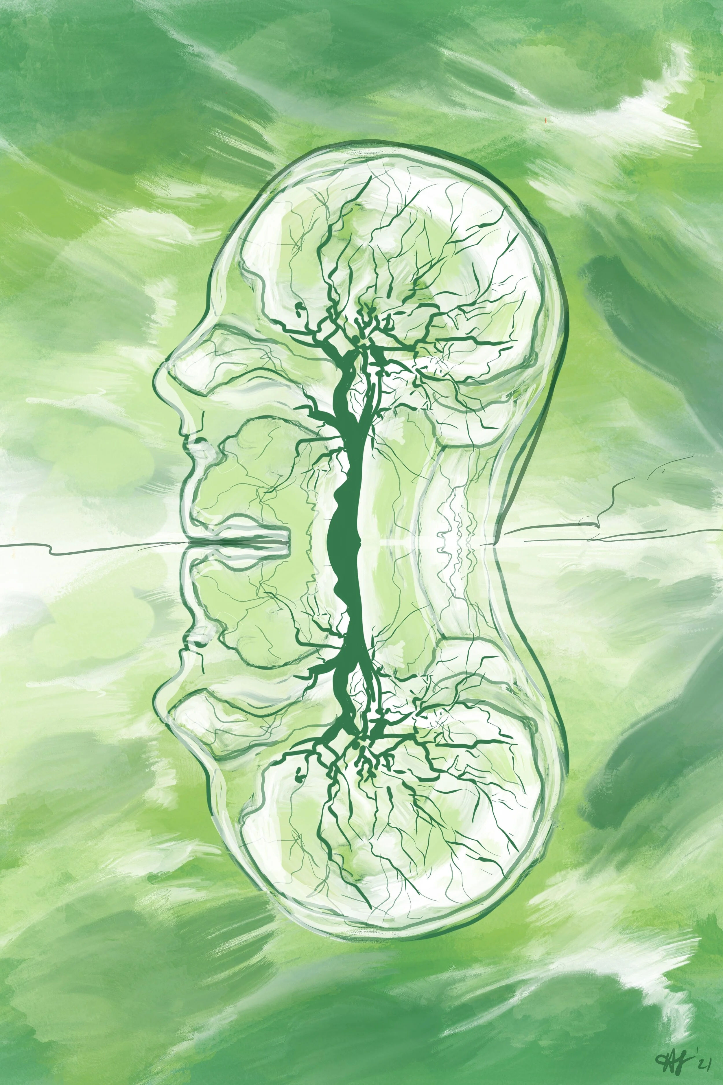 Neurons and their mirrored connection 