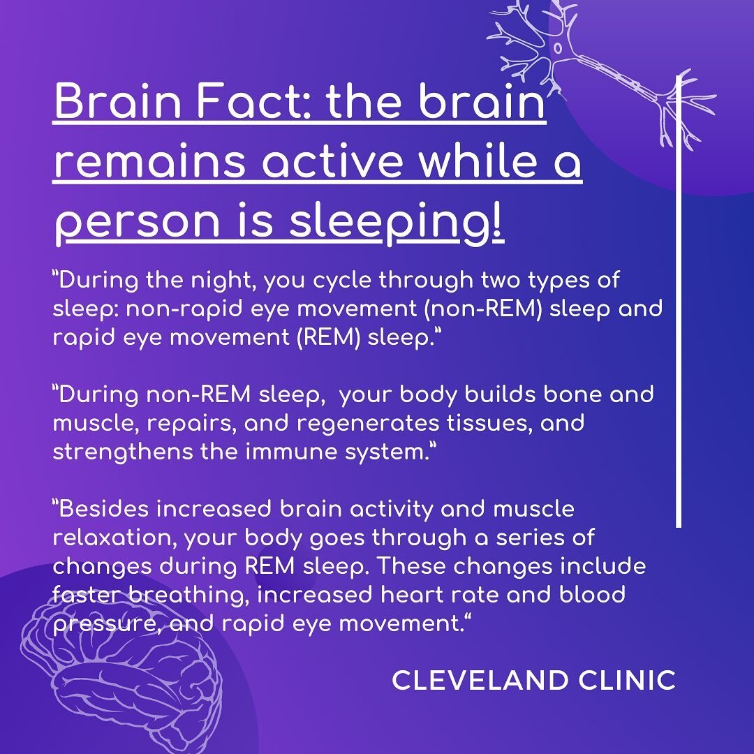 Here is our last brain fact before Brain Awareness Week 2022! Did you know that your brain is constantly active at some level? Even during sleep, the brain is controlling several vital functions in the human body. In fact, there are stages of sleep t