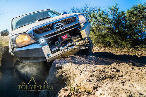 Hilux Toyota pickup with warn winch early morning sunrise in La Pampa Argentina. ©tonybynum.com