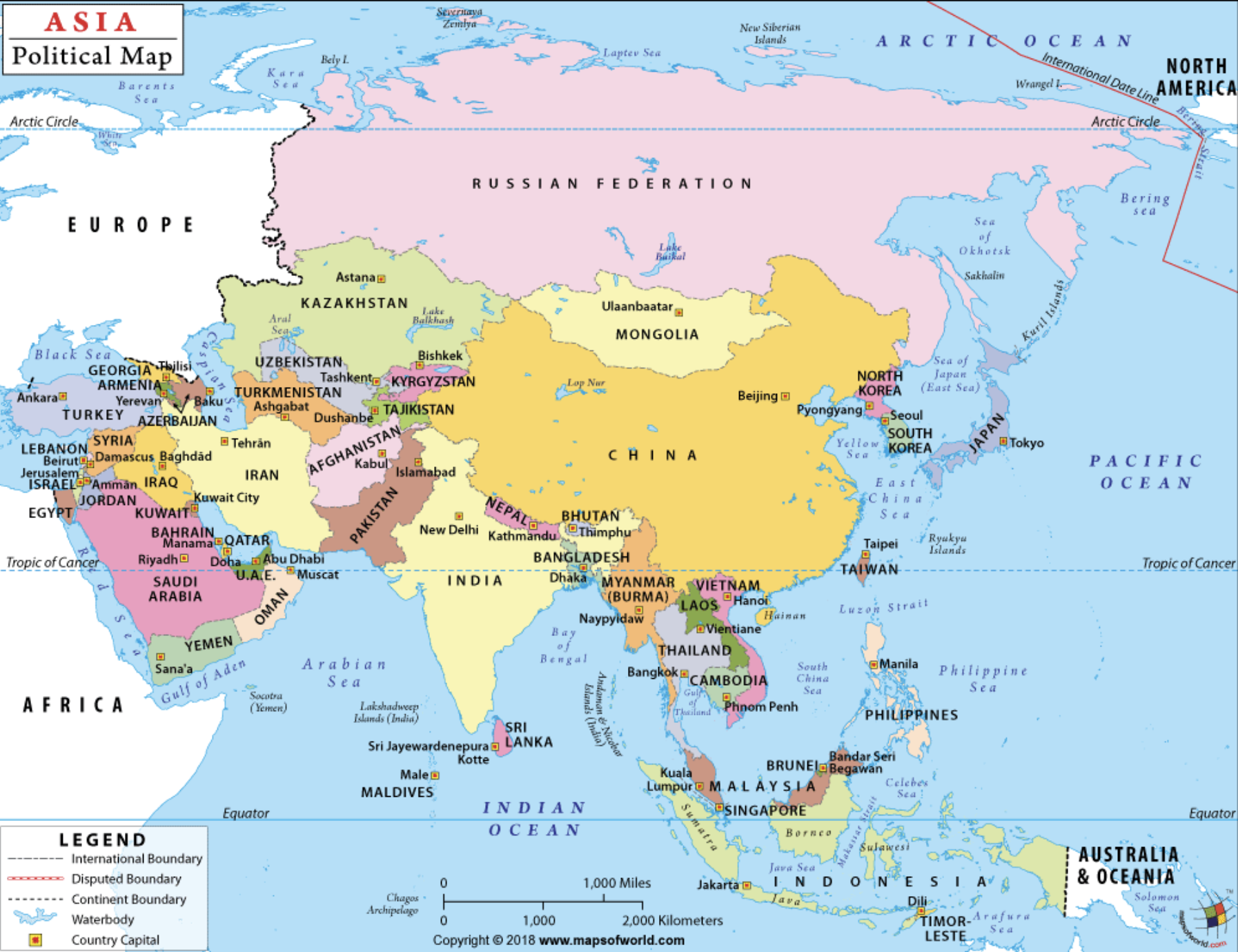 The countries of the world asia. Азия. Политическая карат Азии. Карта Азии. Asia на карте.