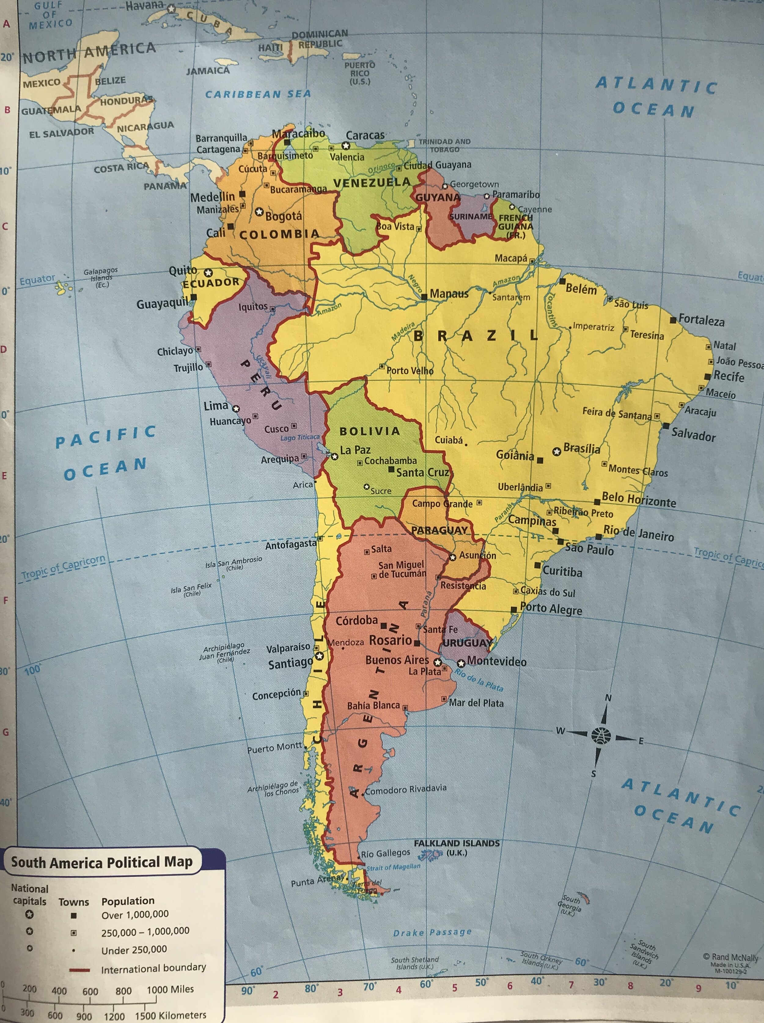 Labeled Features Labeled Latin America Physical Map Internet Hassuttelia